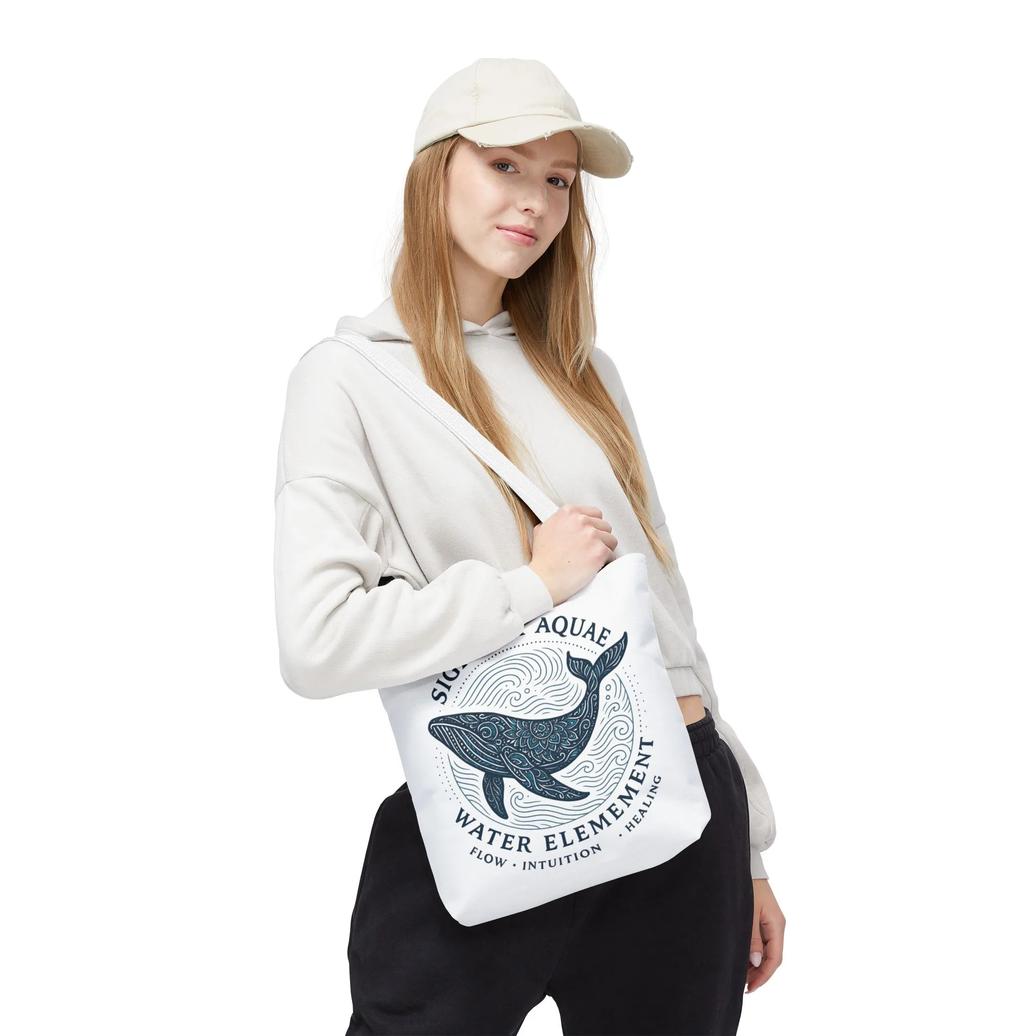 Whale Water Element Tote Bag: Spiritual Gift, Eco-Friendly, Beach Bag, Yoga Accessories, Meditation Essentials, Weekender Bag, Large Bag - Image 20