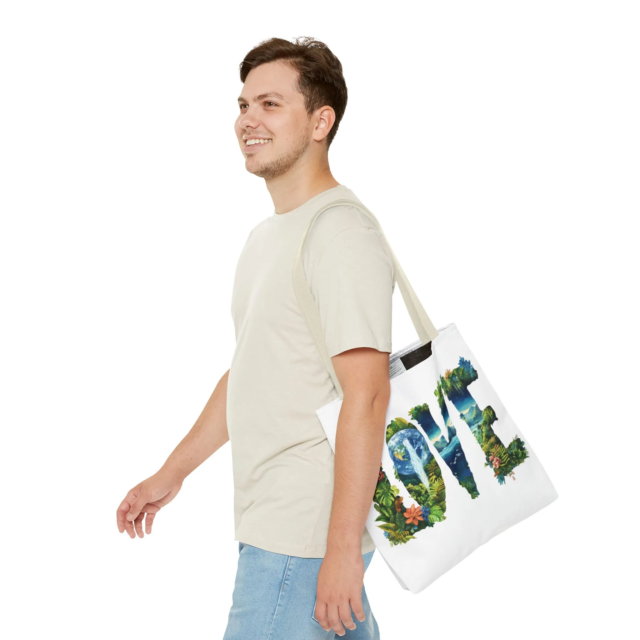 Earth Day LOVE Tote Bag, Eco Friendly Nature Art Bag, Sustainable Planet Message, Floral Tote, Shopping Bag, Beach Bag, Large Canvas Bag - Image 33