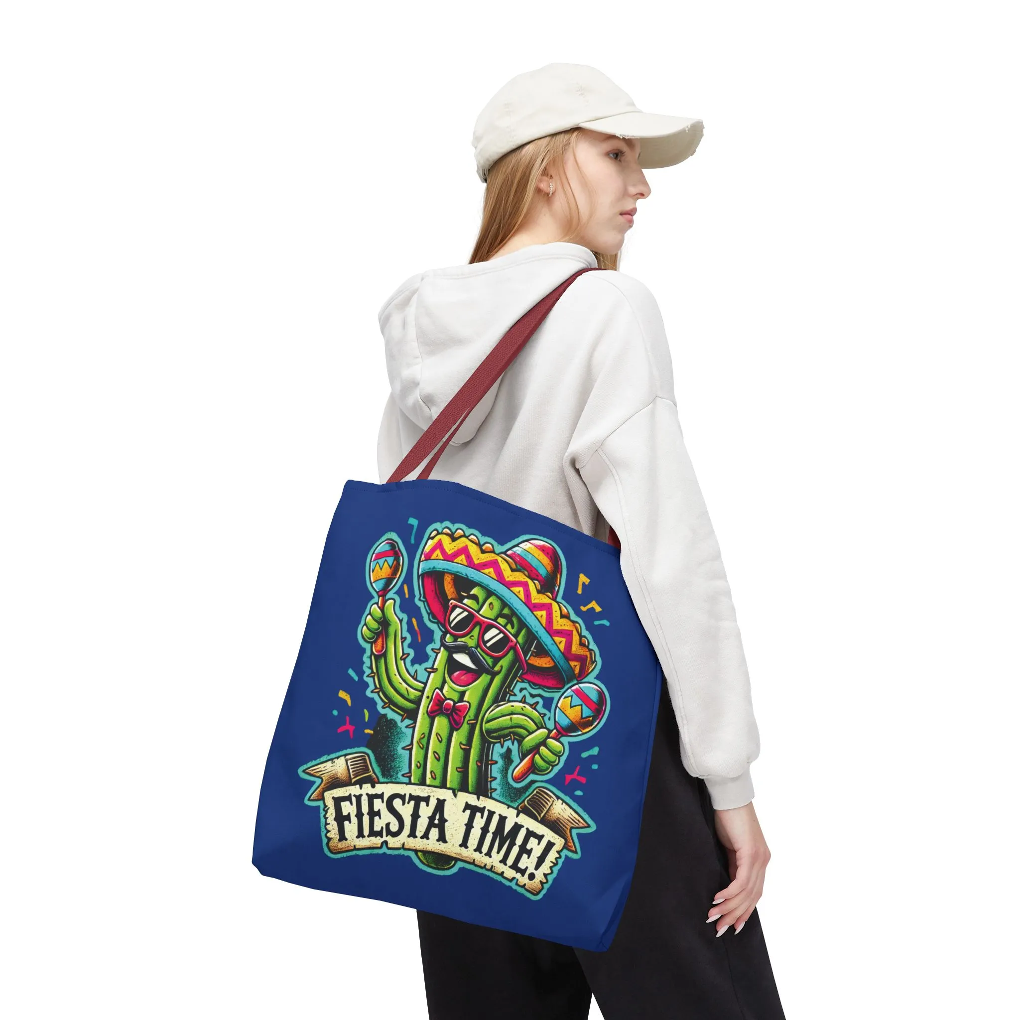 Fiesta Time Cactus Tote Bag, Funny Mexican Party Gift, Sombrero Maracas Print, Cinco de Mayo Bag, Summer Festival Tote, Beach Bag, Shopping - Image 20