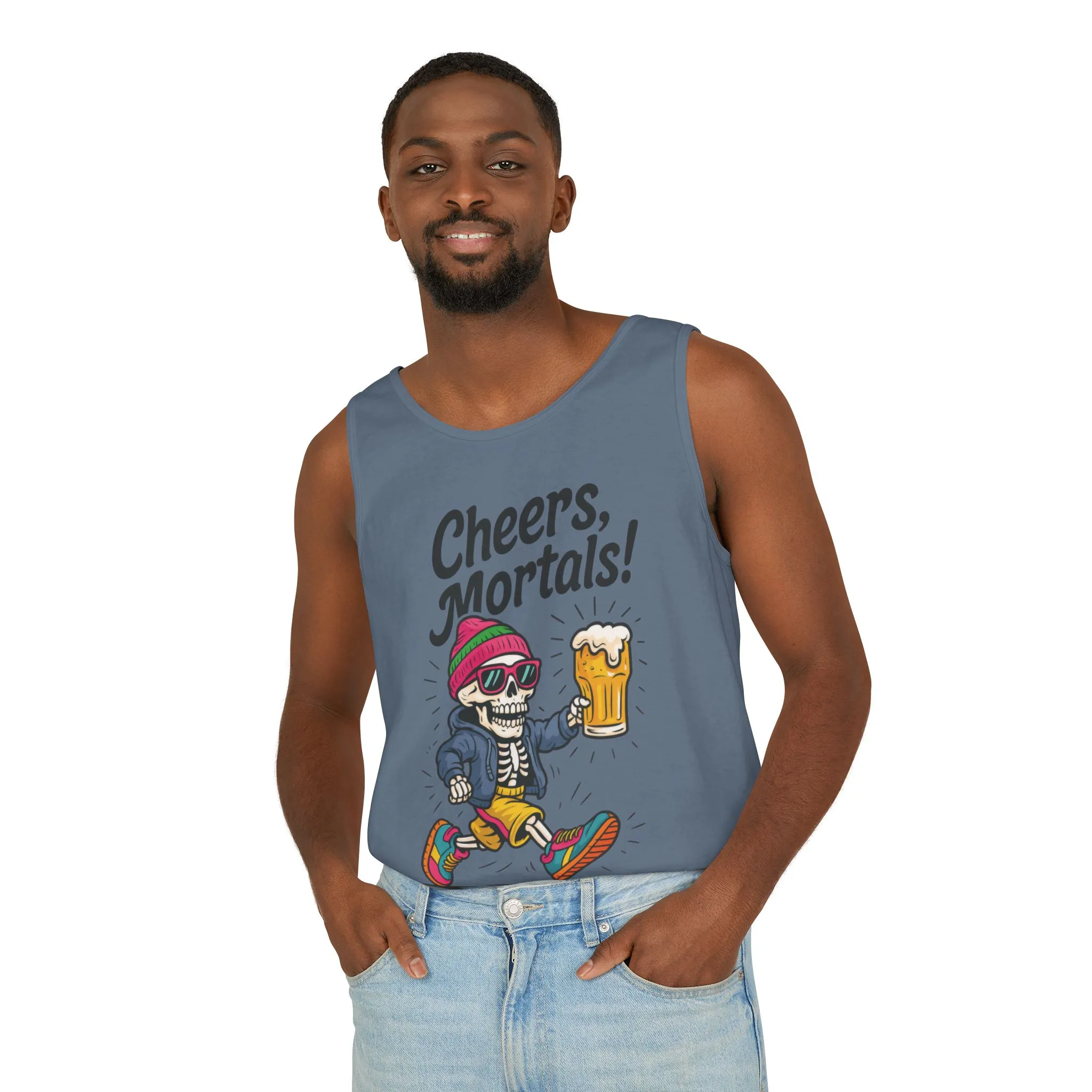 Cheers Mortals! Mens Tank Top, Funny Skeleton Beer Graphic Tee, Drinking Humor Shirt, Party Gift for Him, Halloween Tank, Beer Lovers Gift - Image 21