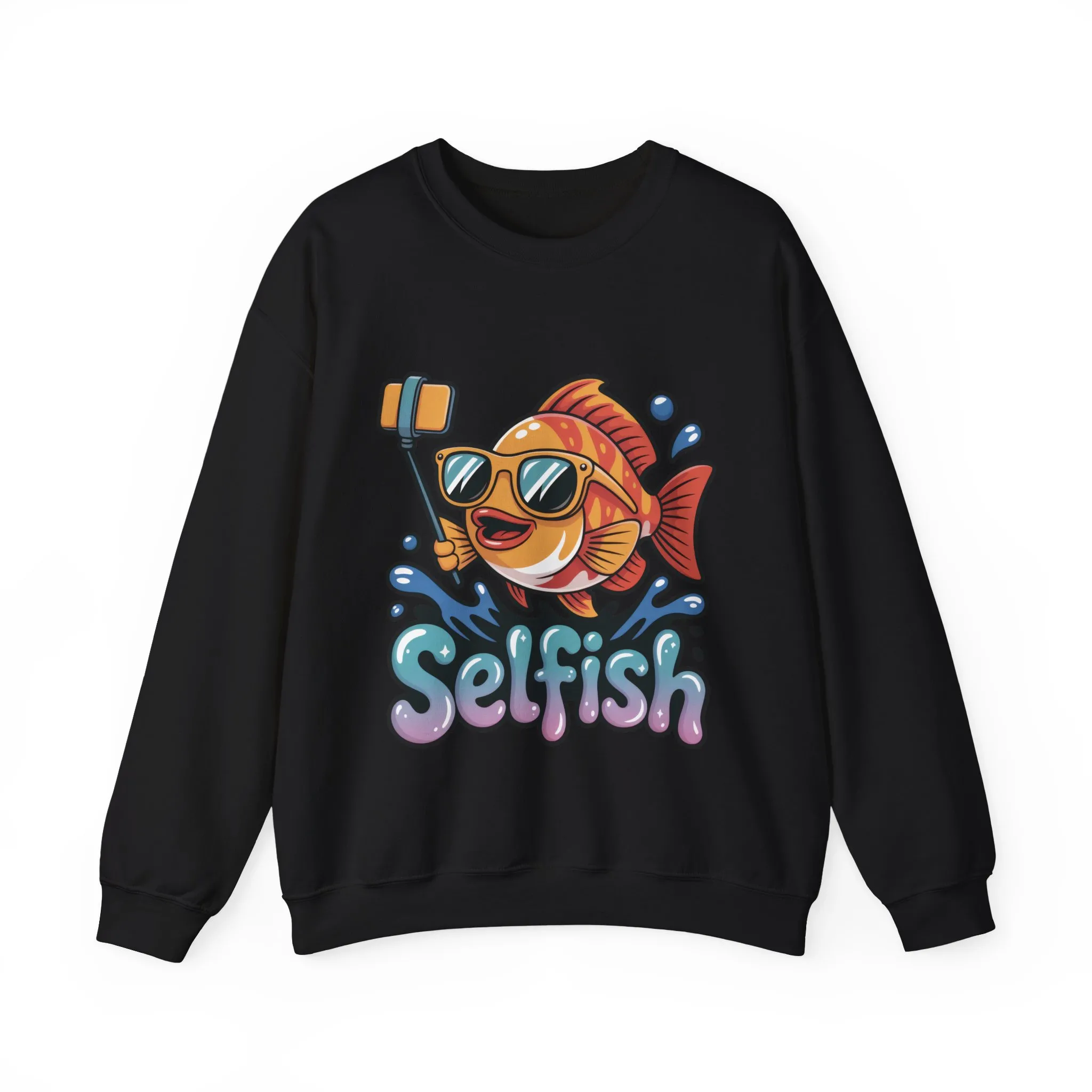 Selfish Womens Sweatshirt, Funny Selfie Pullover, Cute Ocean Pun Sweater, Playful Sea Life Gift, Fun Gift for Fish Lovers, Fishing Apparel - Image 7