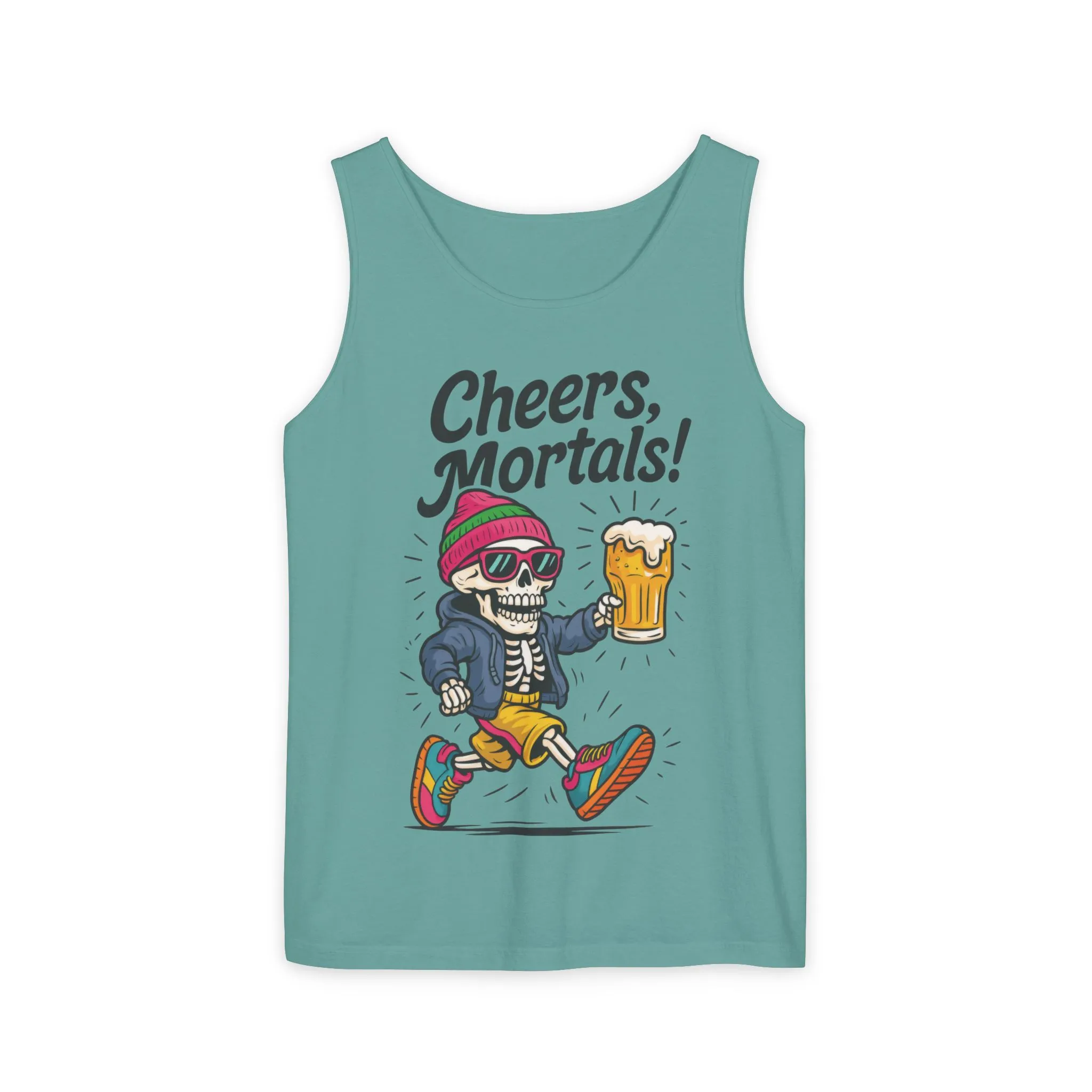 Cheers Mortals! Mens Tank Top, Funny Skeleton Beer Graphic Tee, Drinking Humor Shirt, Party Gift for Him, Halloween Tank, Beer Lovers Gift - Image 37