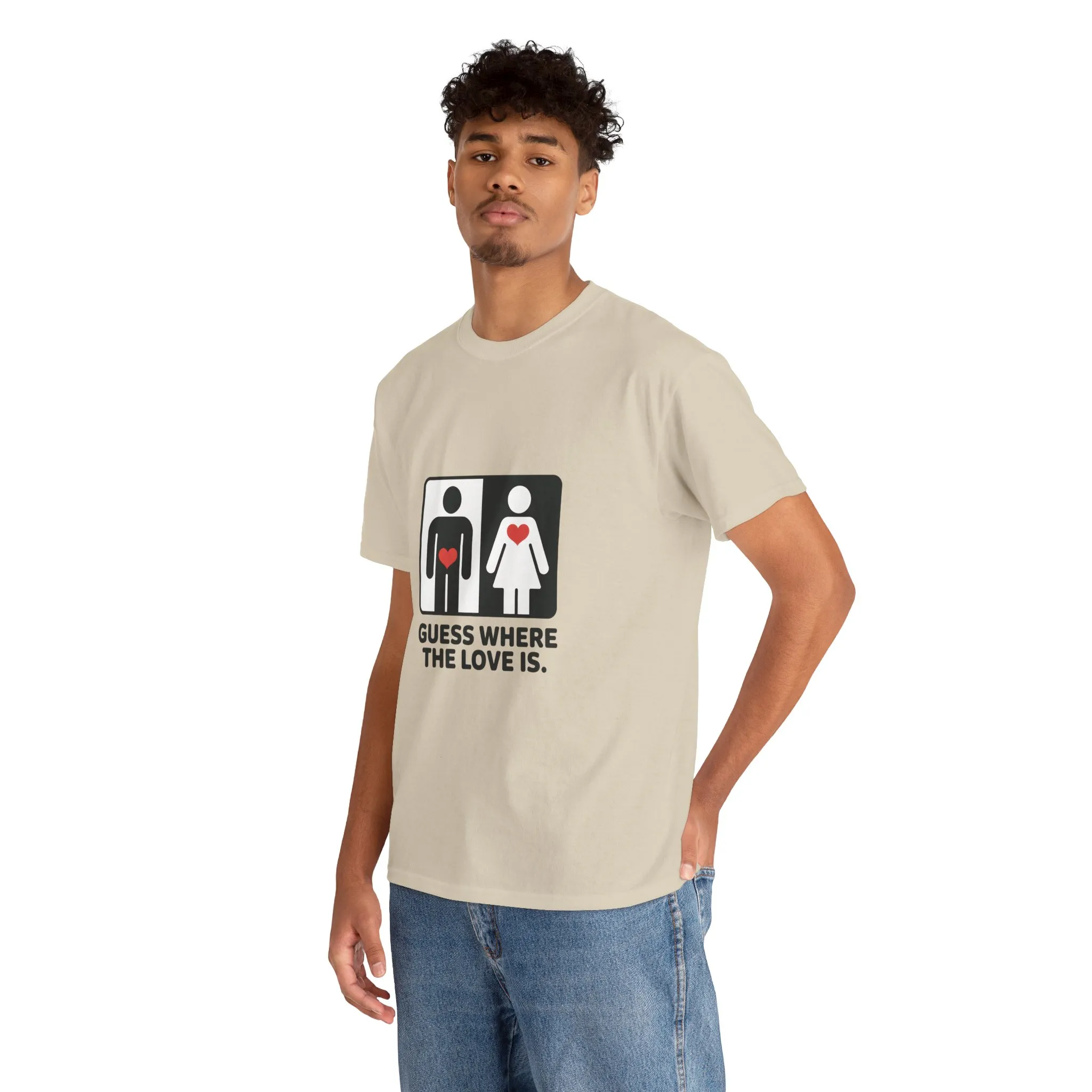 Guess Where The Love Is Mens Tee, Funny Couples Gift, Valentines Day Apparel, Relationship Humor Shirt, Graphic Tee for Him, Bold Love Joke Shirt - Image 6