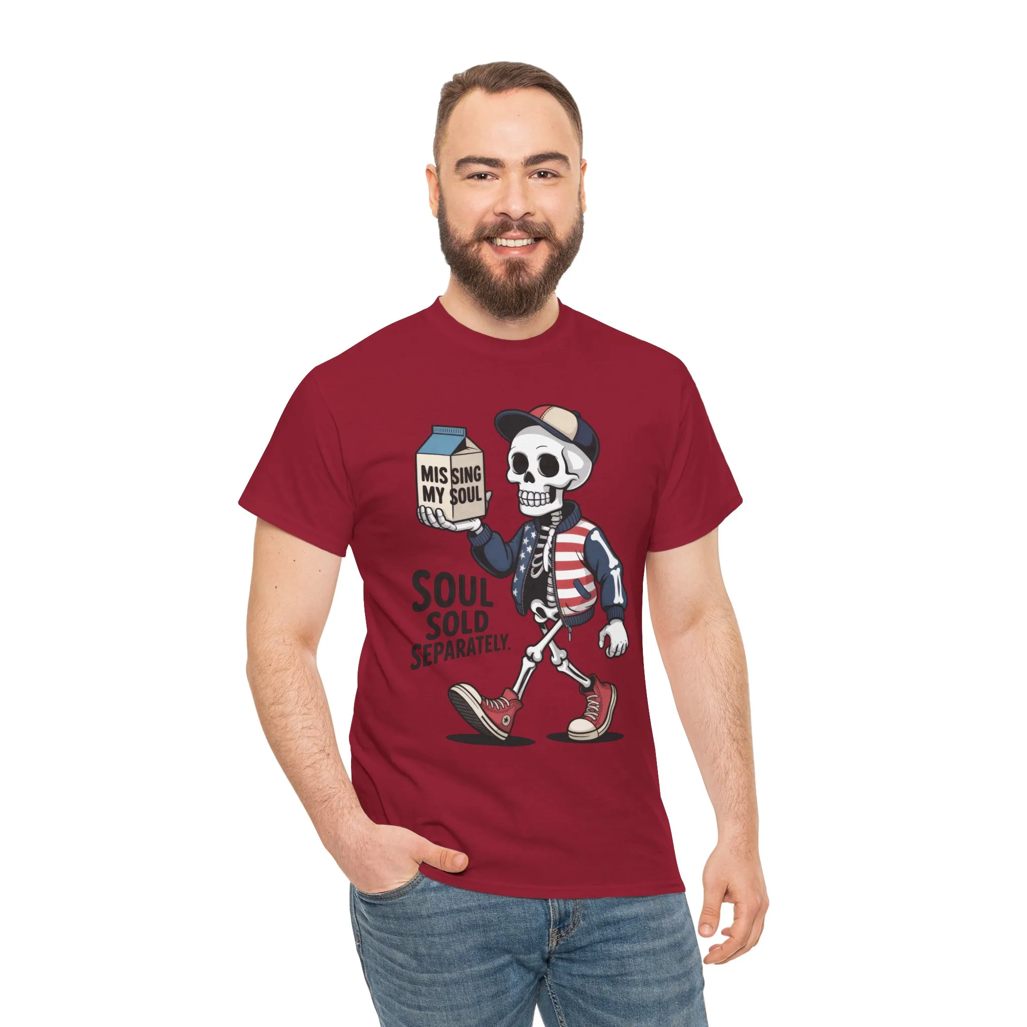 Funny Skeleton T-Shirt Soul Sold Separately Graphic Tee, Missing Soul Cartoon Shirt, Gothic Streetwear, Halloween Gift Tee - Image 35