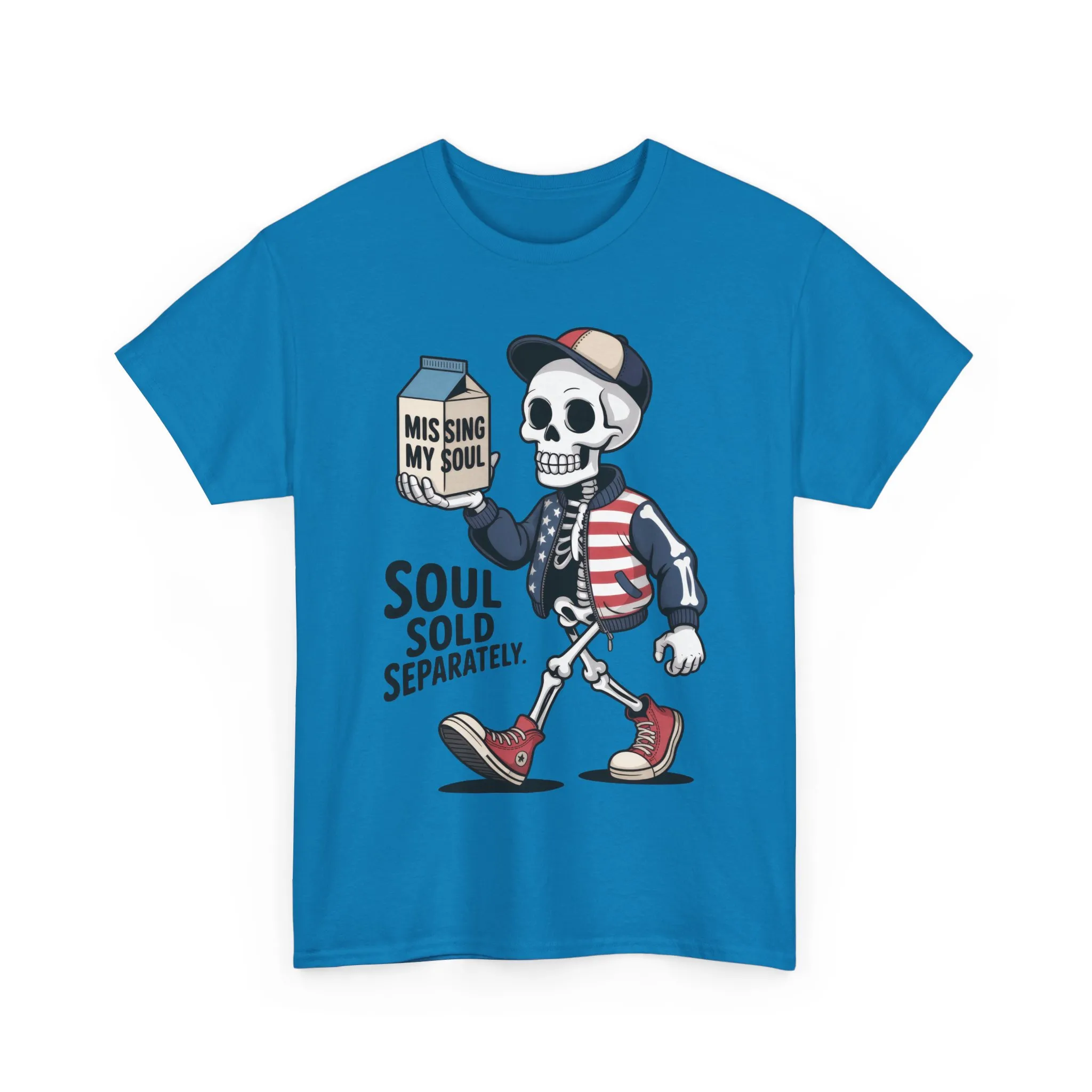Funny Skeleton T-Shirt Soul Sold Separately Graphic Tee, Missing Soul Cartoon Shirt, Gothic Streetwear, Halloween Gift Tee - Image 31