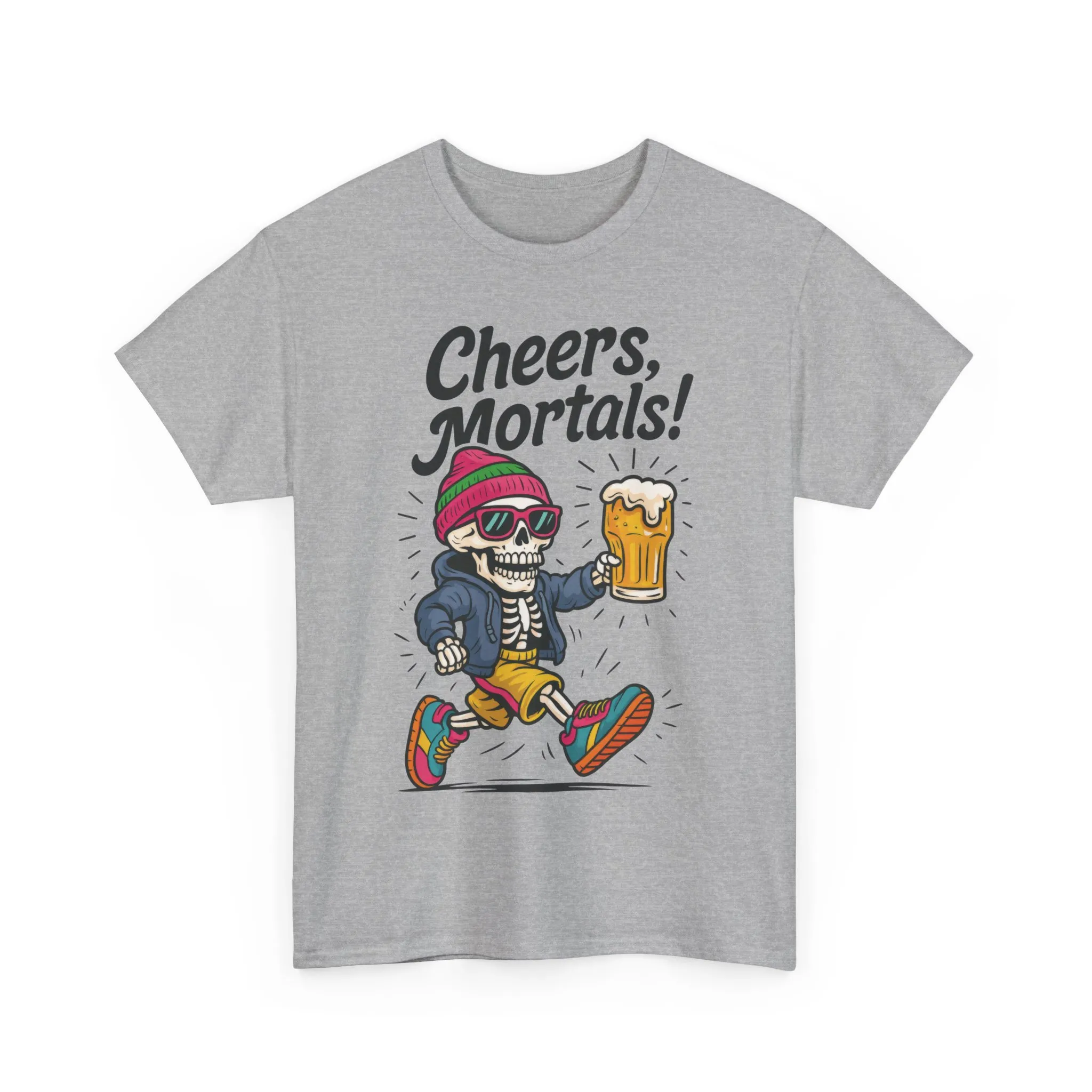 Cheers, Mortals! Mens Tee, Funny Skeleton Beer Graphic Tee, Cool Drinking Humor Shirt, Party Gift for Him, Halloween Tee, Beer Lovers Gift - Image 41