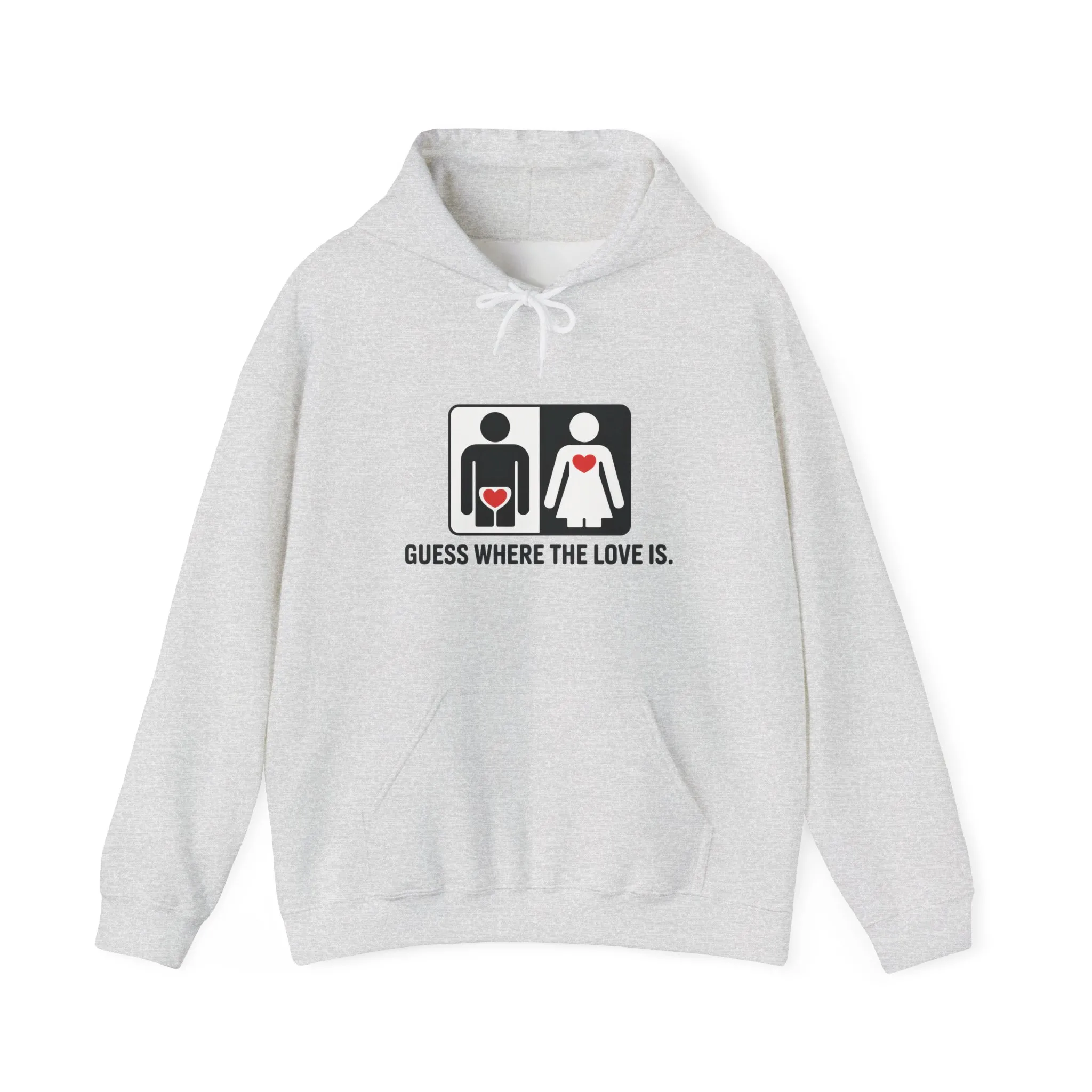 Cute Guess Where The Love Is Mens Hoodie, Sweatshirt for Couples, Valentines Day Gift, Relationship Humor Hoodie, Bold Love Joke Hoodie - Image 21