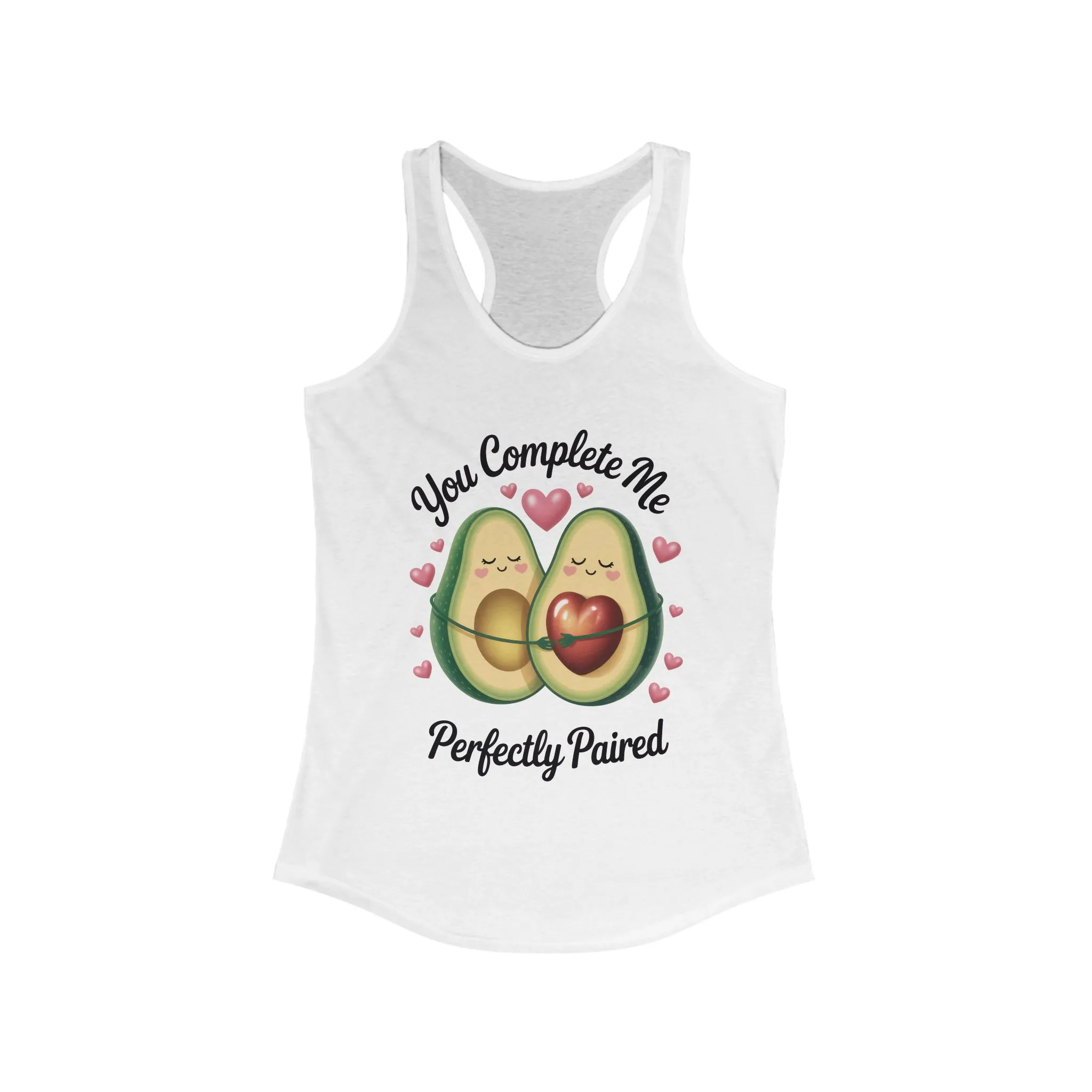 Cute Avocado Love Racerback Tank, Funny Summer Shirt, Perfect Gift for Her, Valentines Day Outfit, Trendy Casual Top, Fun and Flirty - Image 3