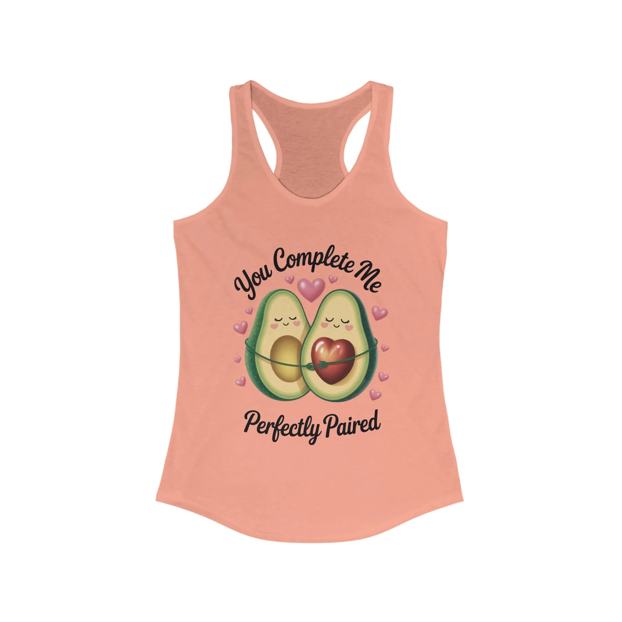 Cute Avocado Love Racerback Tank, Funny Summer Shirt, Perfect Gift for Her, Valentines Day Outfit, Trendy Casual Top, Fun and Flirty - Image 5