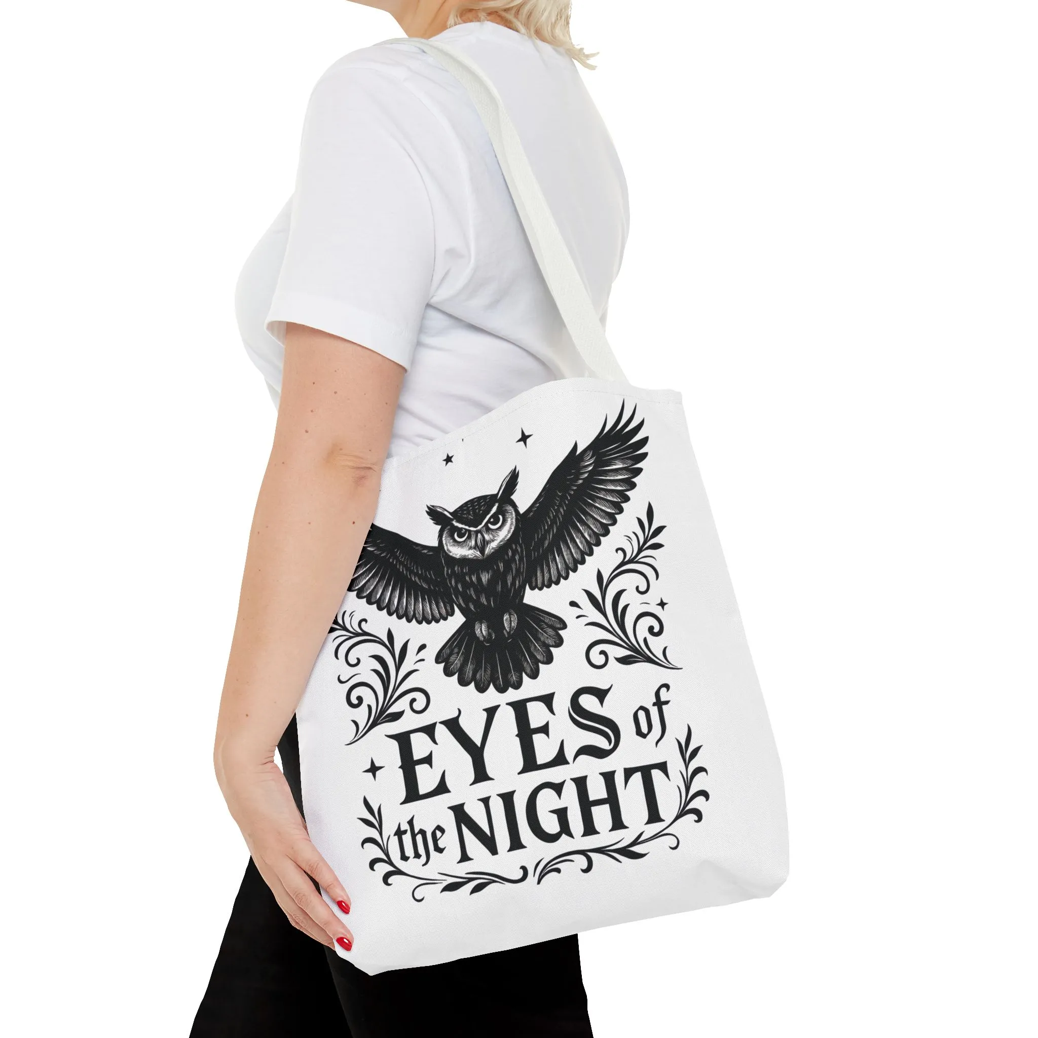 Eyes of the Night Owl Tote Bag, Artsy Shopping Bag, Eco-Friendly Carryall, Unique Gift for Animal Lovers, Halloween Decor, Beach Tote - Image 24