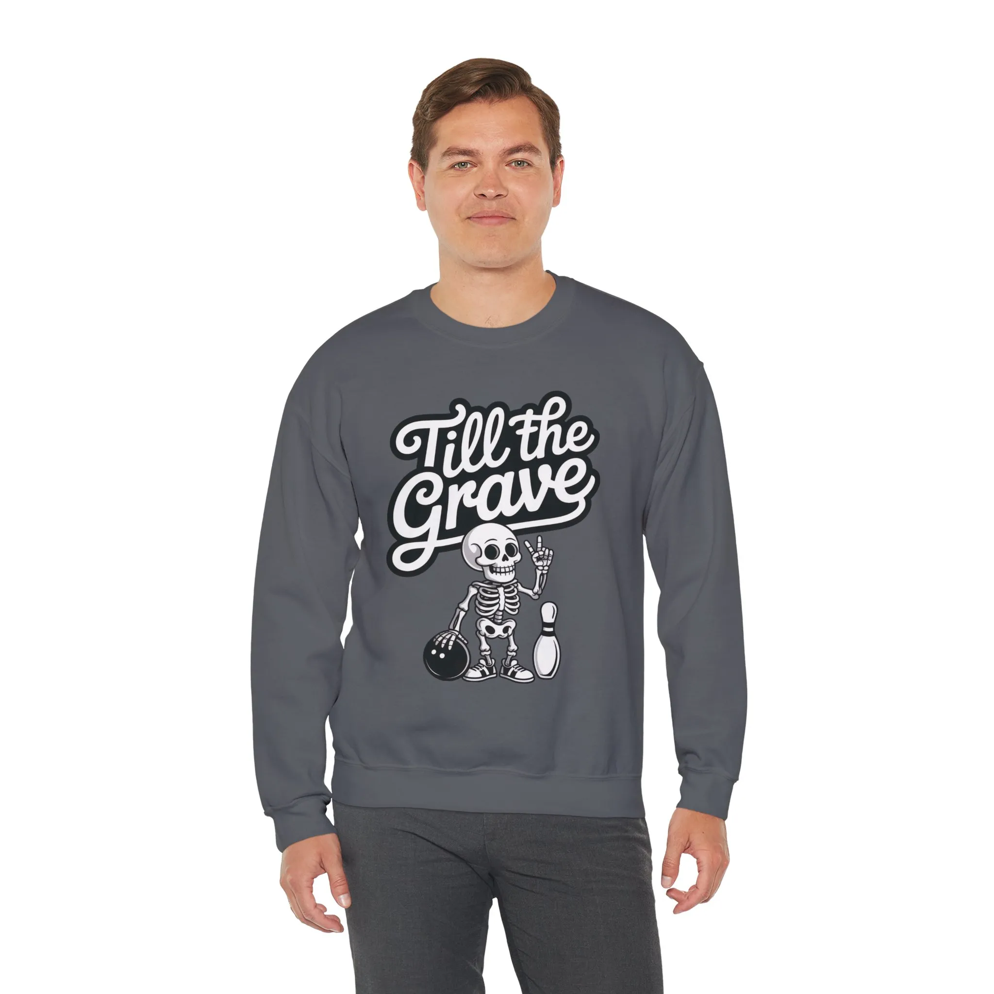 Funny Skeleton Bowling Mens Pullover, Halloween Apparel, Funny Skeleton Bowling Shirt, Casual Mens Crewneck, Cool Bowler Skull Crewneck - Image 18