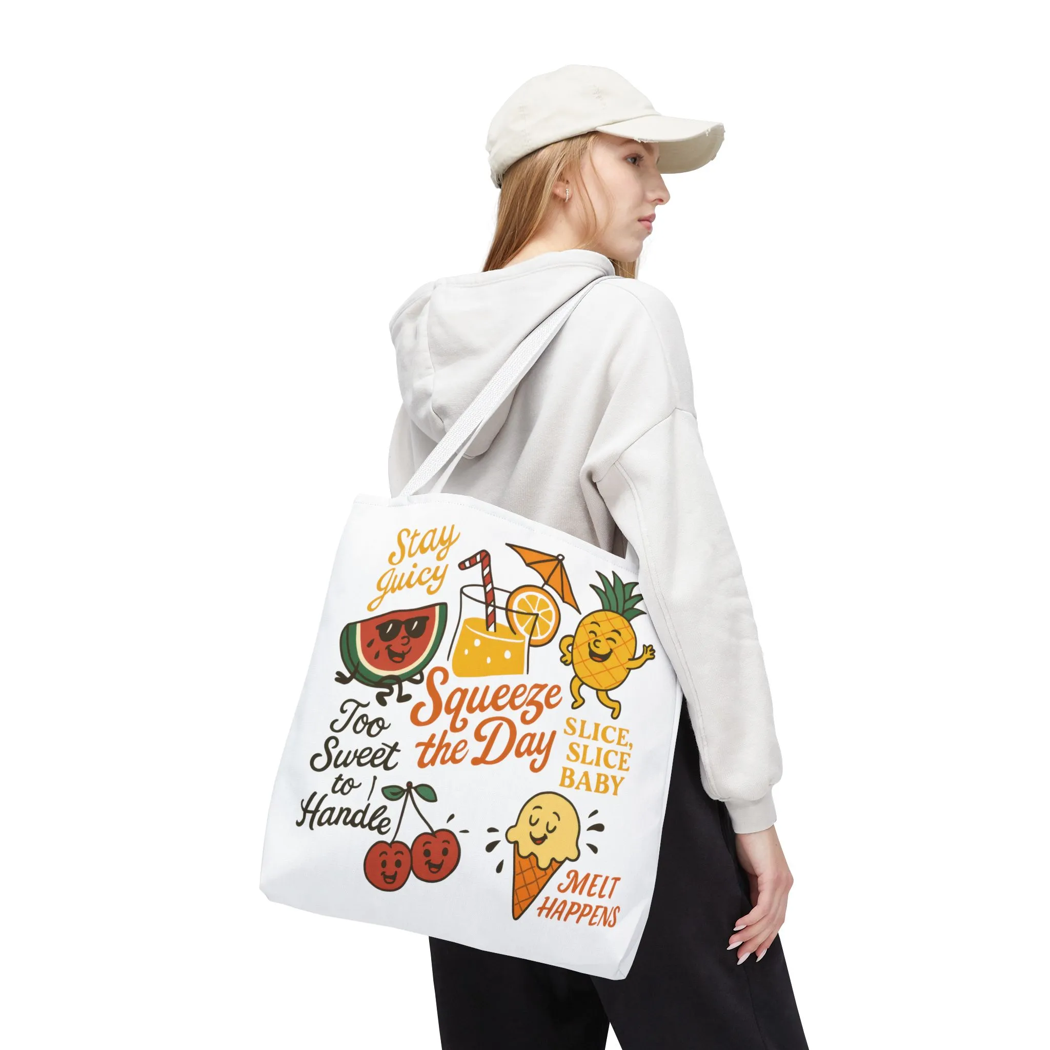 Juicy Summer Tote Bag, Fun Beach Carryall, Perfect for Grocery Shopping, Reusable Market Tote, Cute Gift for Fruit Lovers, Large Tote Bag - Image 5