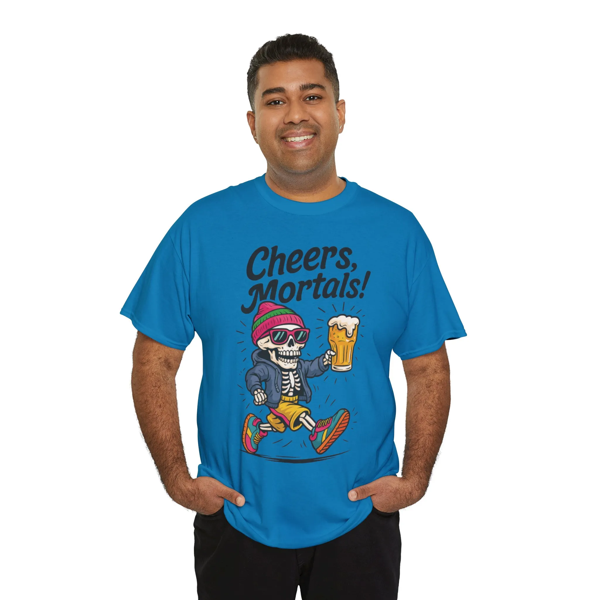 Cheers, Mortals! Mens Tee, Funny Skeleton Beer Graphic Tee, Cool Drinking Humor Shirt, Party Gift for Him, Halloween Tee, Beer Lovers Gift - Image 27