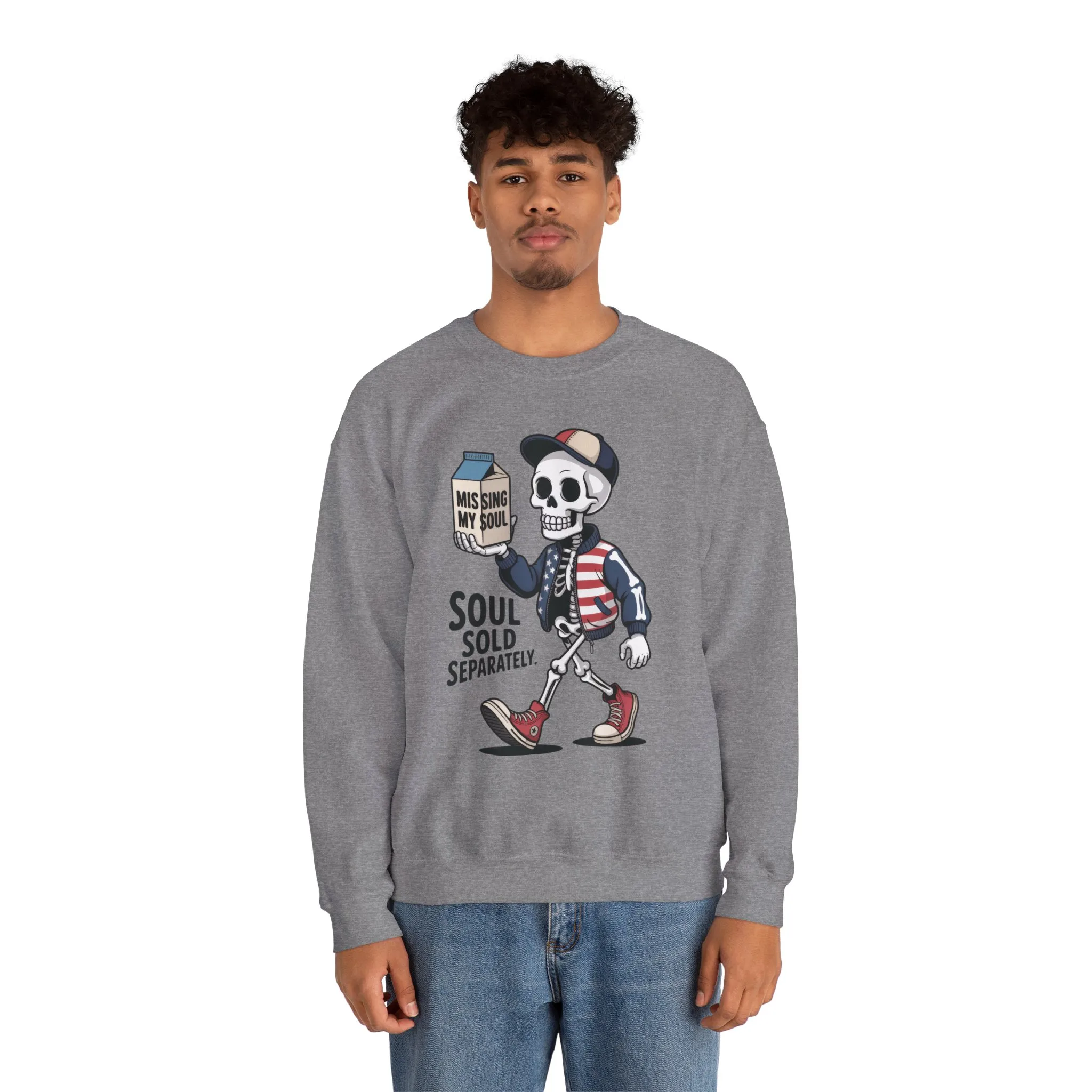 Skeleton Graphic Sweatshirt, Soul Sold Separately Pullover, Funny Gothic Streetwear, Missing My Soul Skull Hoodie Alternative - Image 14