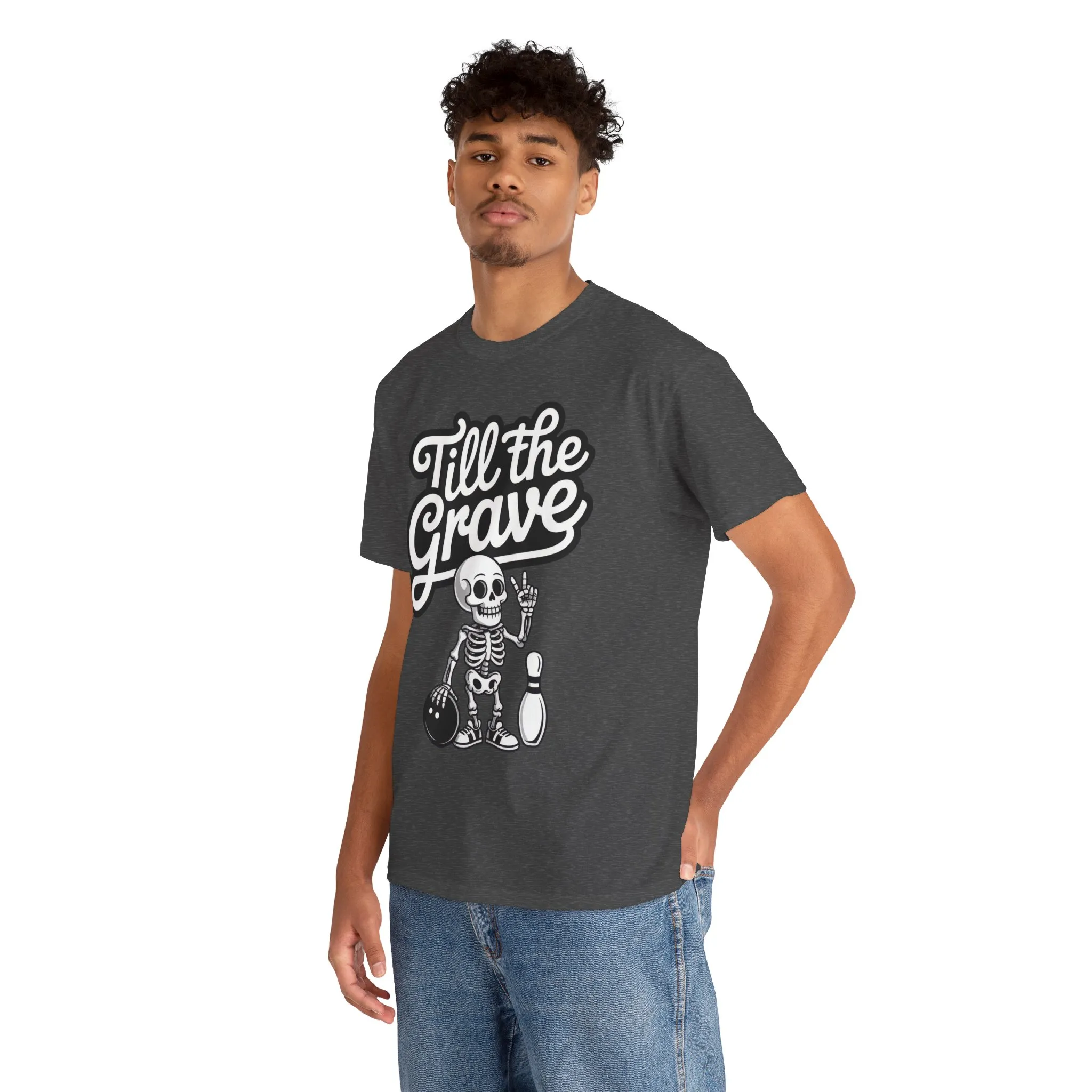 Skeleton Bowling Graphic Tee, Mens Heavy Cotton Tee, Funny Halloween Shirt, Gift for Bowlers, Retro Style Apparel, Casual Wear - Image 15