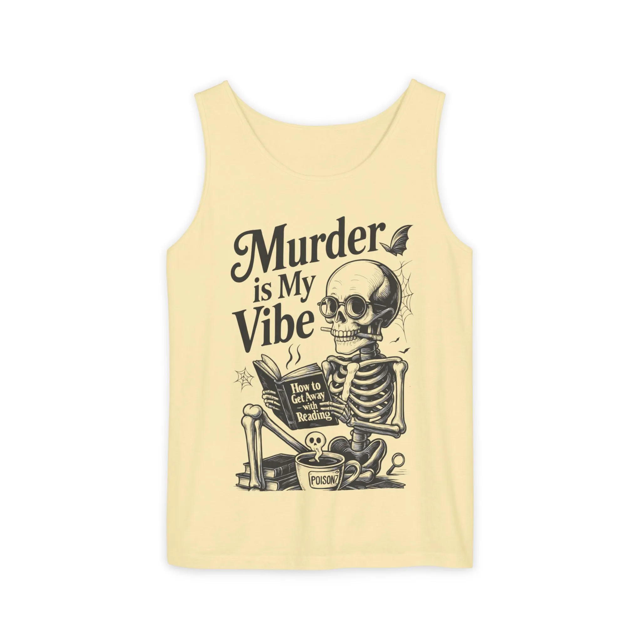 Murder Is My Vibe Tank Top, Womens Goth Tank, Halloween Clothing, Skeleton Graphic Tee, Cozy Casual Wear, Quirky Gift Idea - Image 19