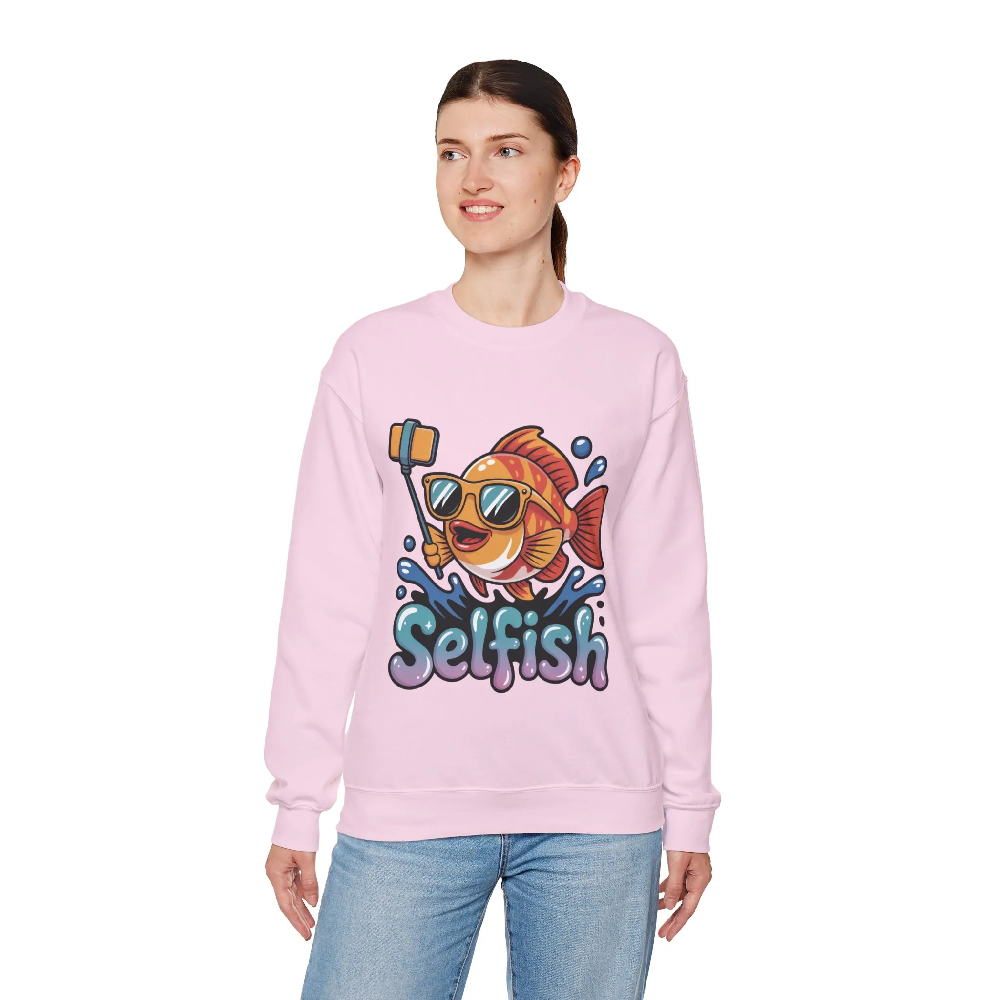Selfish Womens Sweatshirt, Funny Selfie Pullover, Cute Ocean Pun Sweater, Playful Sea Life Gift, Fun Gift for Fish Lovers, Fishing Apparel - Image 24