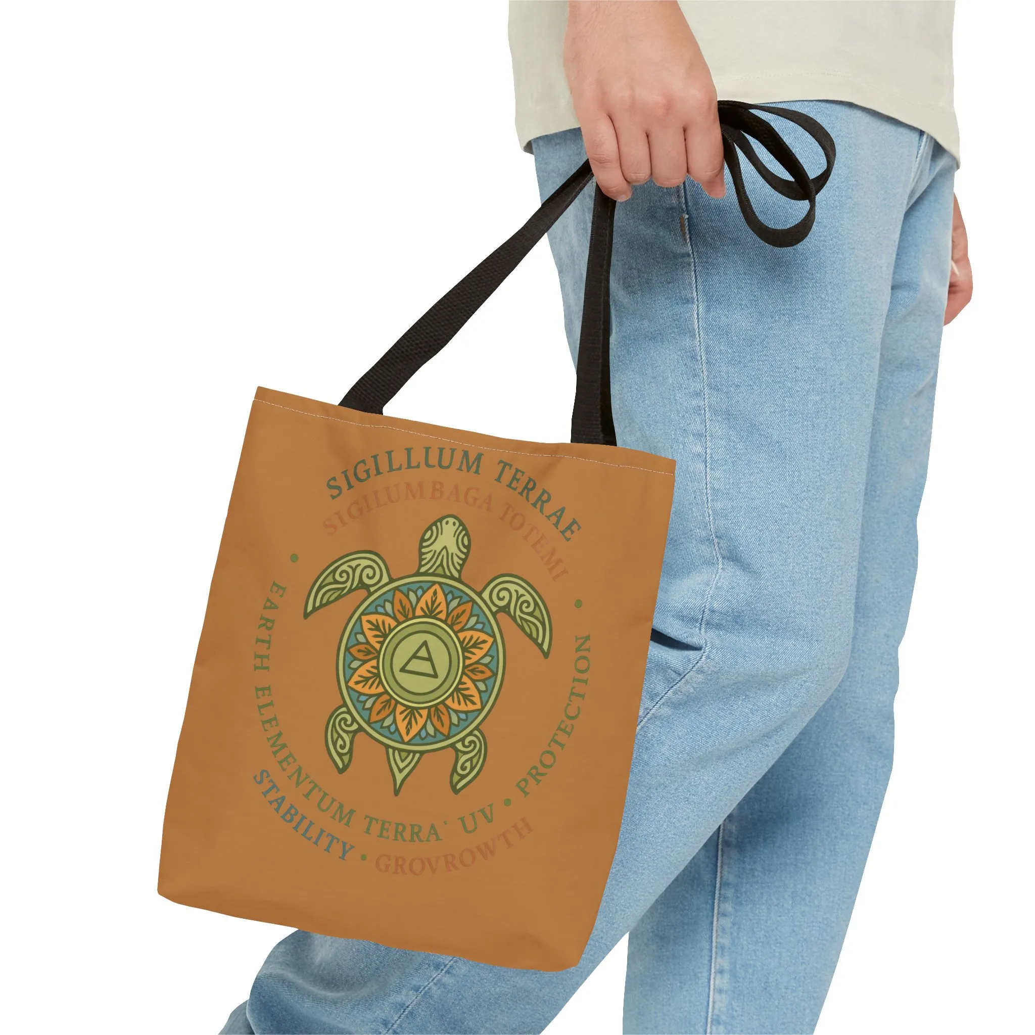 Spiritual Symbol Tote Bag, Eco-Friendly Shopping Bag, Meditation Pouch, Gift for Yogis, Bohemian Style, Sigillum Terrae Design - Image 8