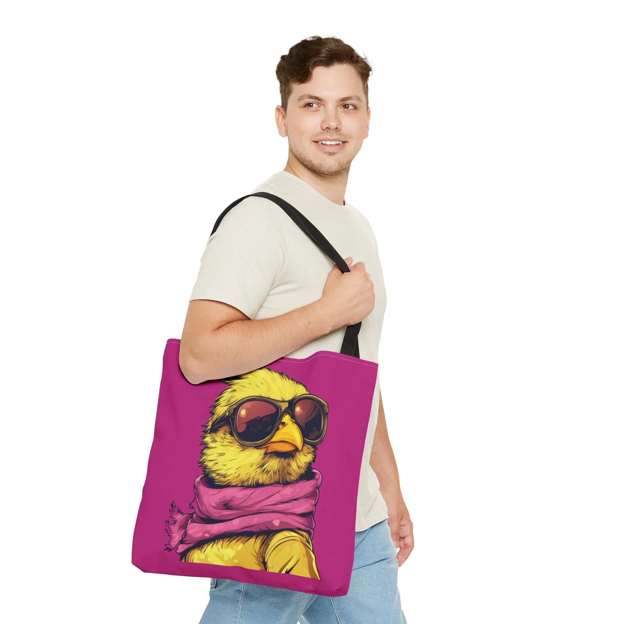Chic Bird Tote Bag, Trendy Shopping Tote, Eco-friendly Bag, Gift for Animal Lovers, Summer Accessory, Beach Weekender Bag, Large Canvas Bag - Image 3