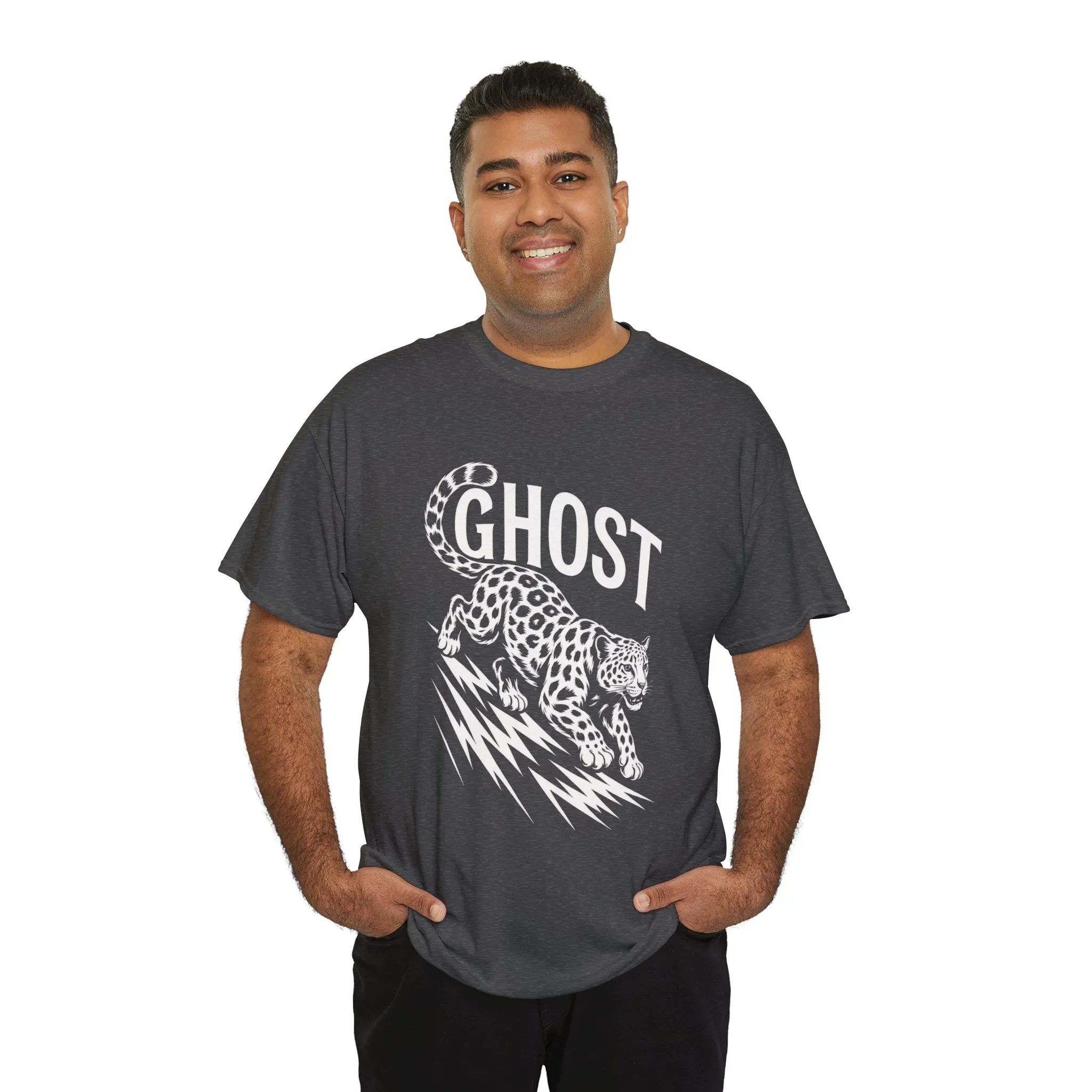 Ghost Leopard Graphic Tee, Mens T-Shirt, Casual Wear, Animal Print Top, Gift for Cat Lovers, Halloween Outfit - Image 12