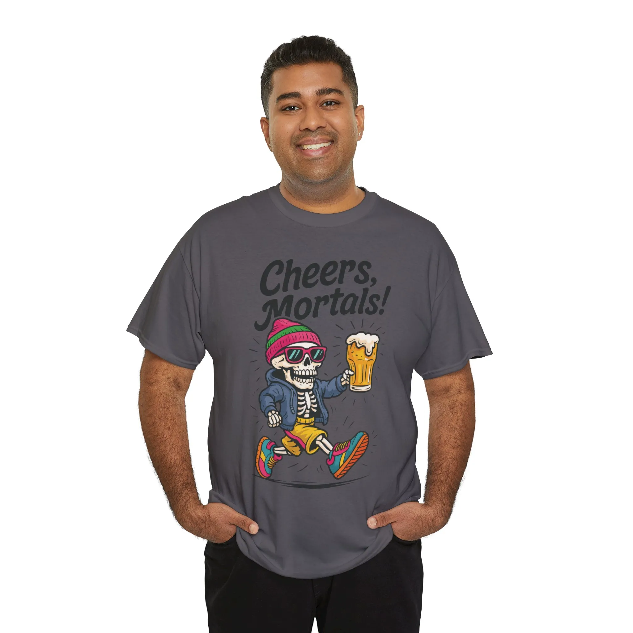 Cheers, Mortals! Mens Tee, Funny Skeleton Beer Graphic Tee, Cool Drinking Humor Shirt, Party Gift for Him, Halloween Tee, Beer Lovers Gift - Image 31