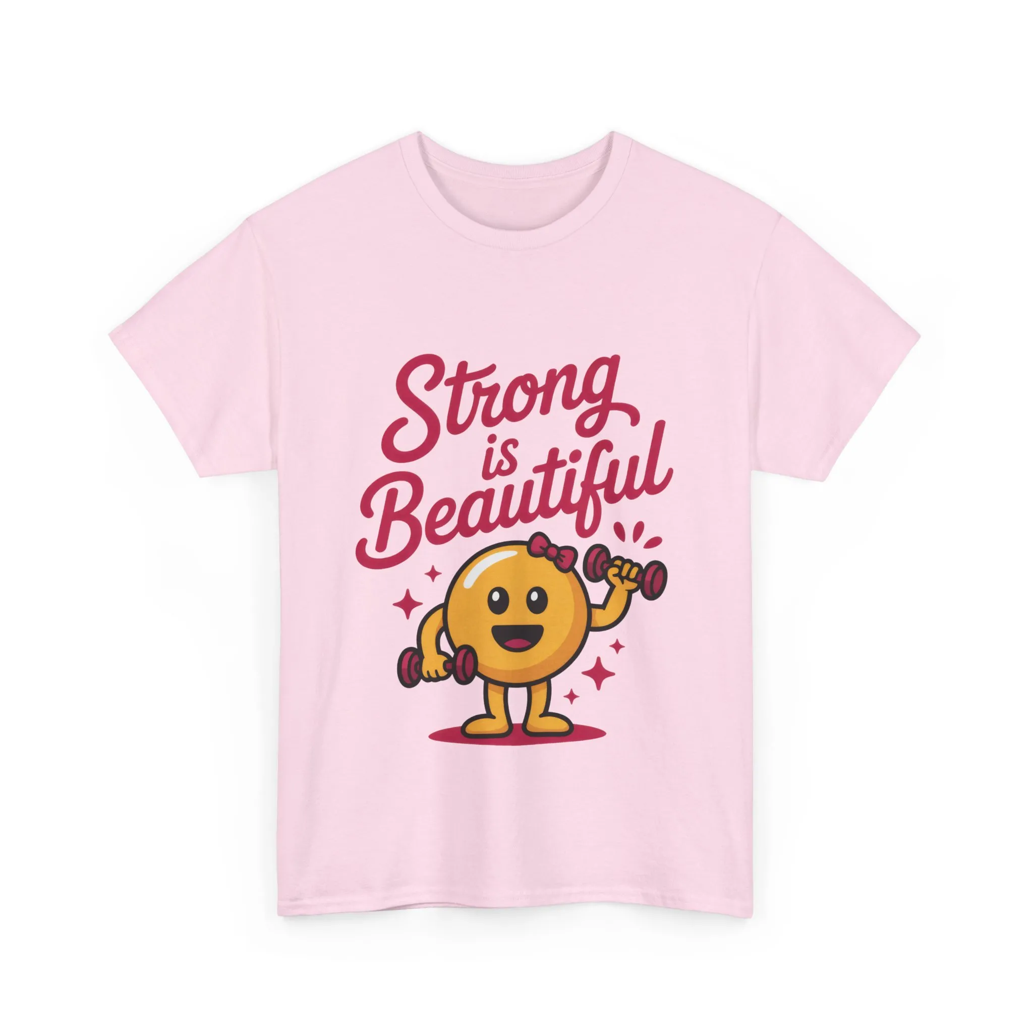 Strong is Beautiful Womens T-Shirt, Cute Fitness Character Graphic Tee, Inspirational Workout Shirt, Gym Motivation Gift for Her - Image 25
