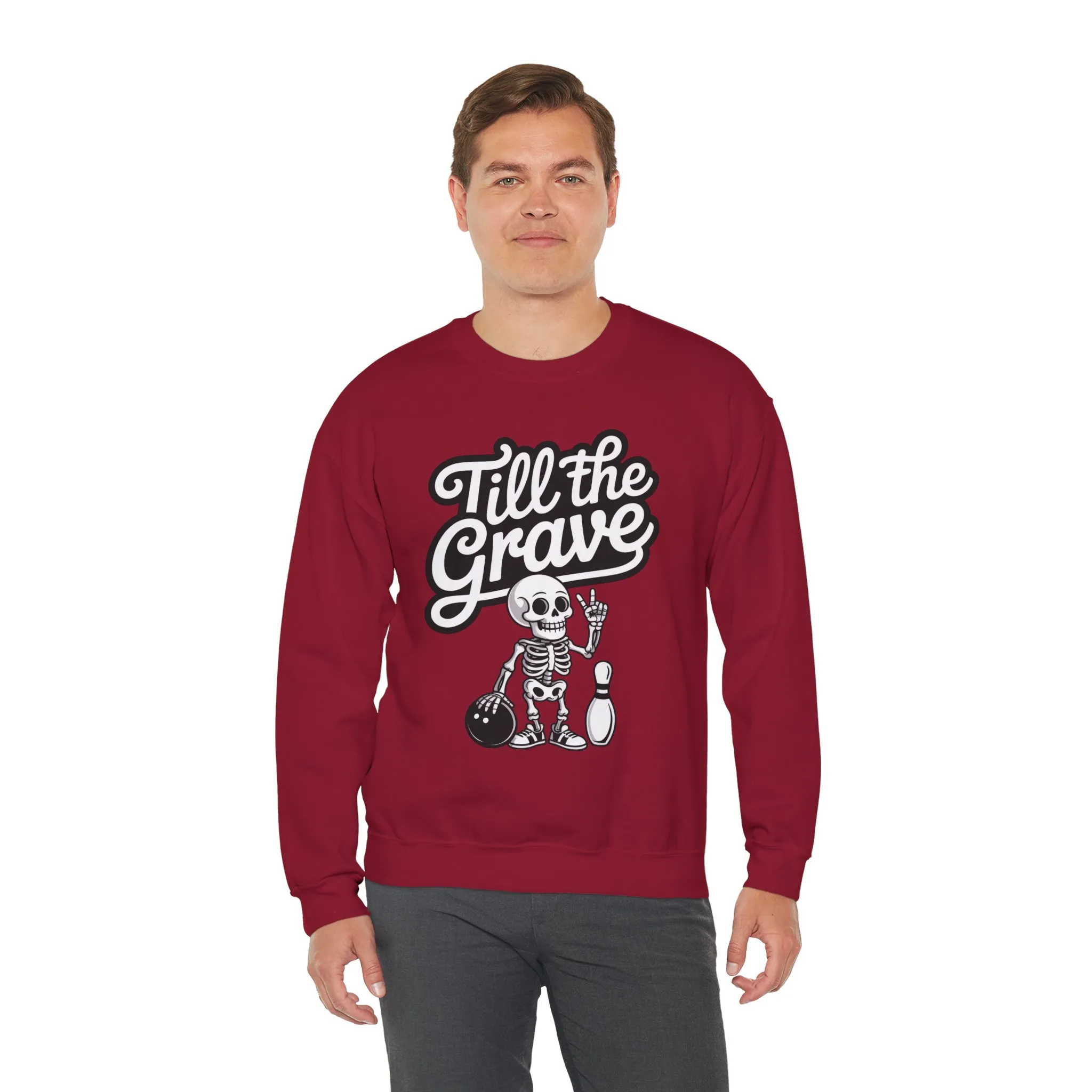 Funny Skeleton Bowling Mens Pullover, Halloween Apparel, Funny Skeleton Bowling Shirt, Casual Mens Crewneck, Cool Bowler Skull Crewneck - Image 27