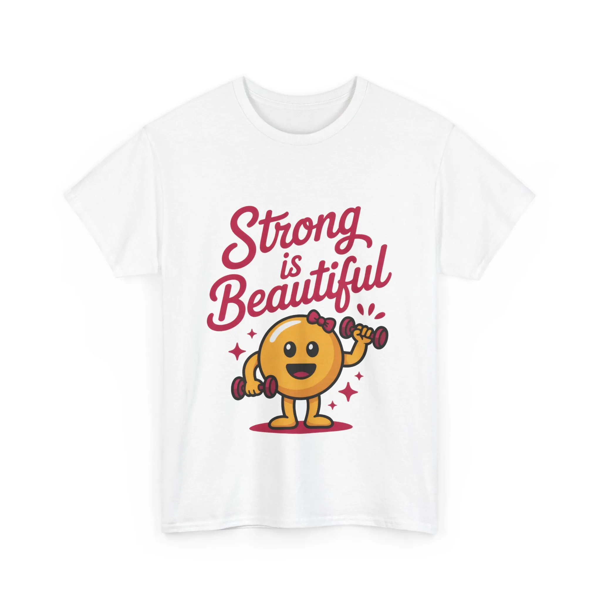 Strong is Beautiful Womens T-Shirt, Cute Fitness Character Graphic Tee, Inspirational Workout Shirt, Gym Motivation Gift for Her - Image 4