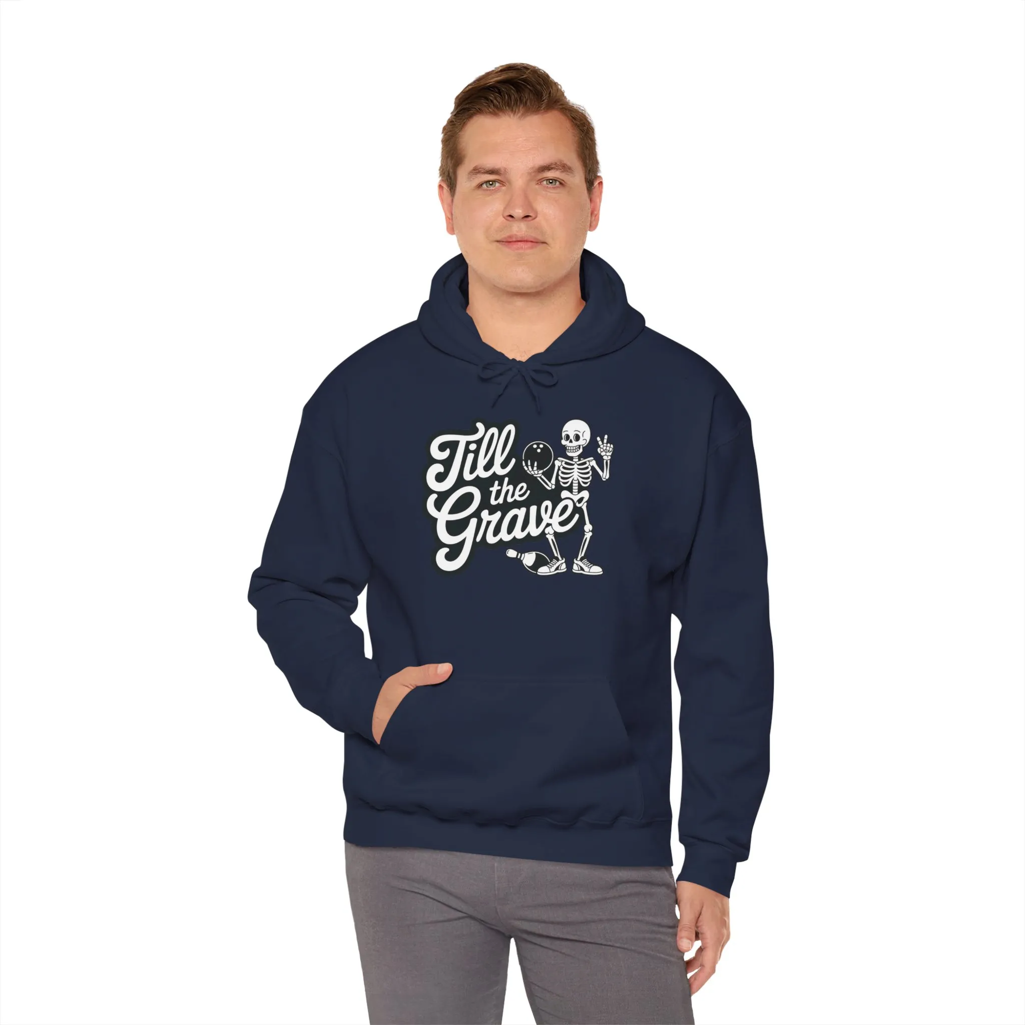 Funny Skeleton Bowling Mens Hoodie, Halloween Apparel, Funny Skeleton Bowling Shirt, Casual Mens Crewneck, Cool Bowler Skull Hoodie - Image 32