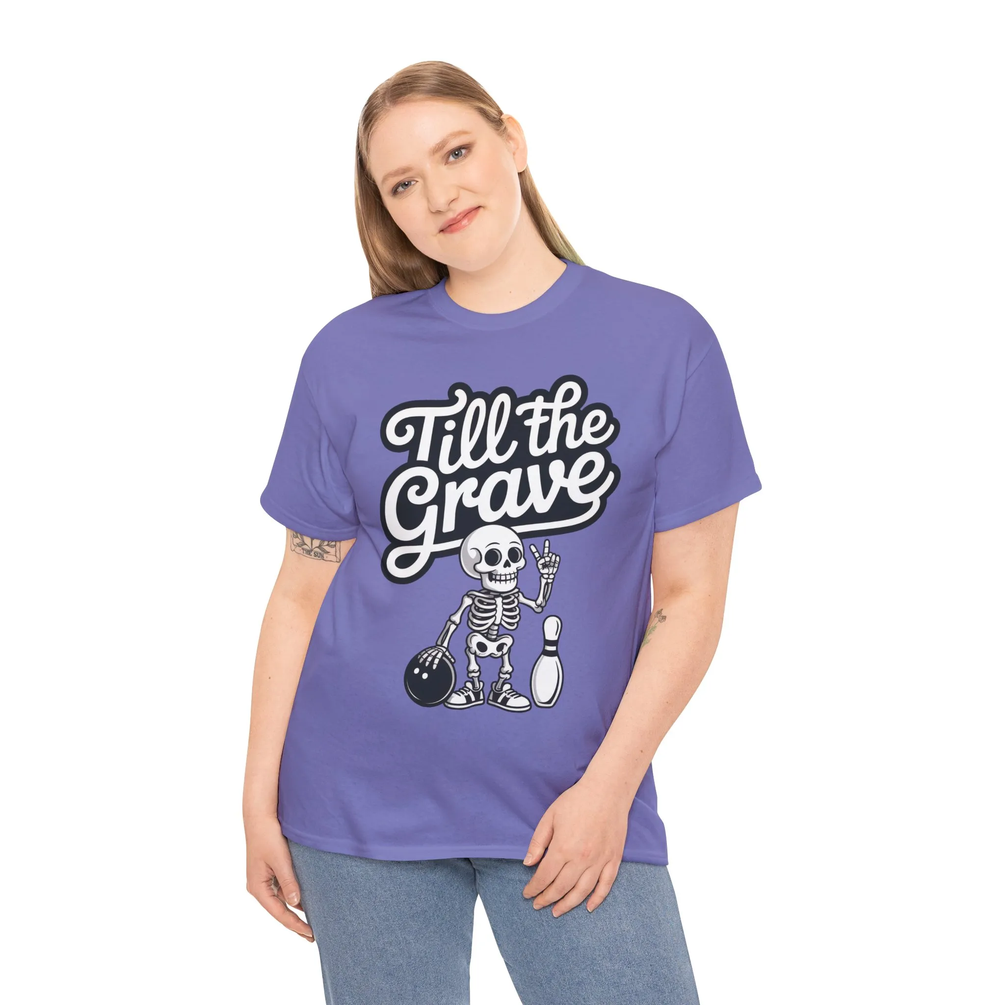 Funny Skeleton Bowling Womens Tee, Till the Grave, Funny Shirt, Halloween Gift, Skull Graphic, Casual Wear, Sporty Style - Image 21