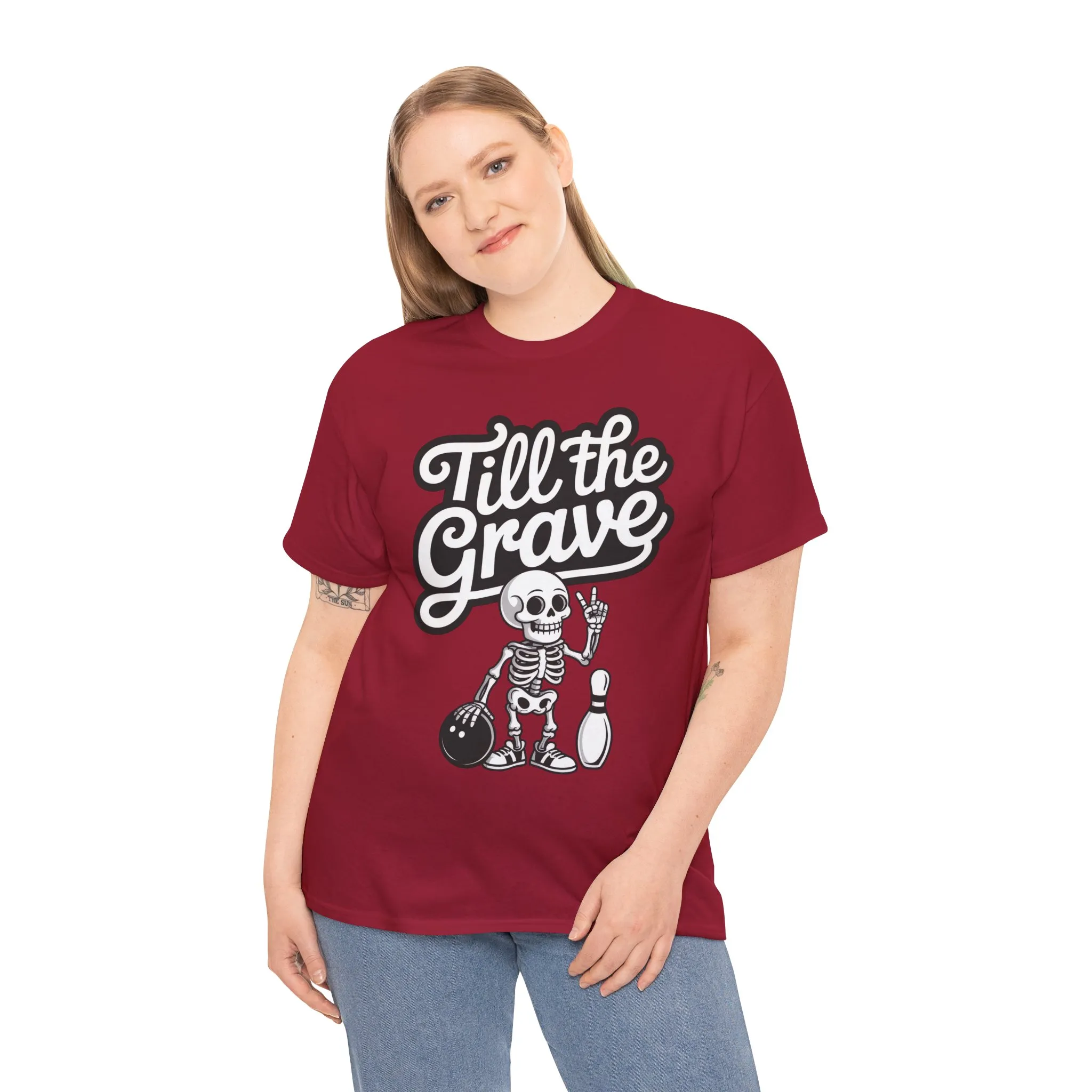 Funny Skeleton Bowling Womens Tee, Till the Grave, Funny Shirt, Halloween Gift, Skull Graphic, Casual Wear, Sporty Style - Image 30
