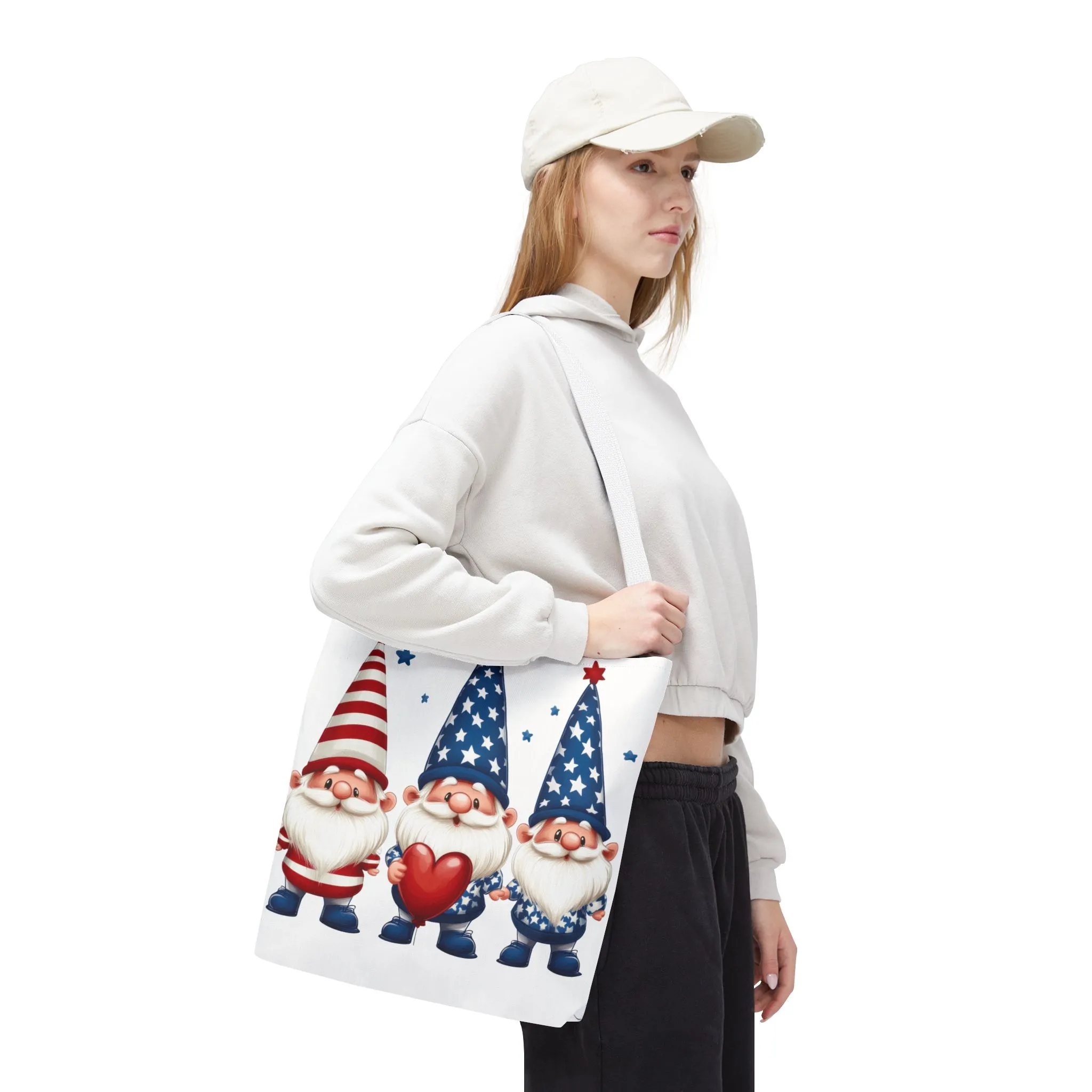 Patriotic Gnome Tote Bag, Stars and Stripes Reusable Grocery Bag, Cute Gnome Summer Bag, Holiday Gift Tote, Eco-Friendly Shopping Bag - Image 25