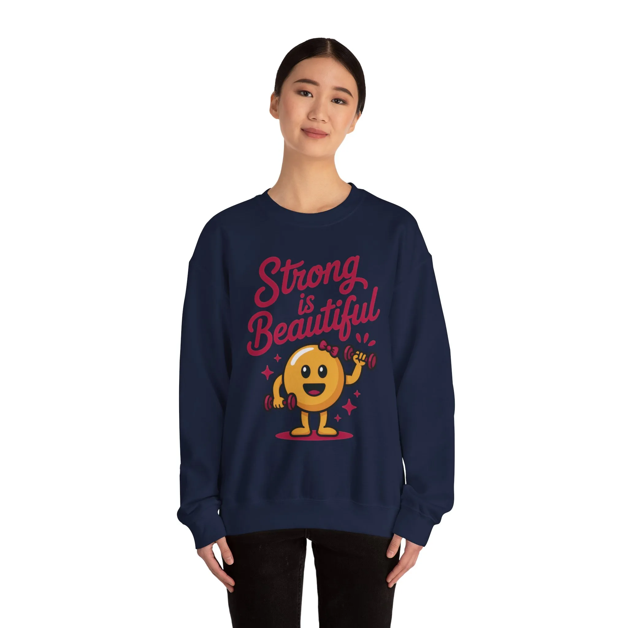 Strong is Beautiful Womens Crewneck Sweatshirt, Cute Fitness Graphic Pullover, Gym and Workout Motivation Sweater, Gift for Fitness Lovers - Image 26