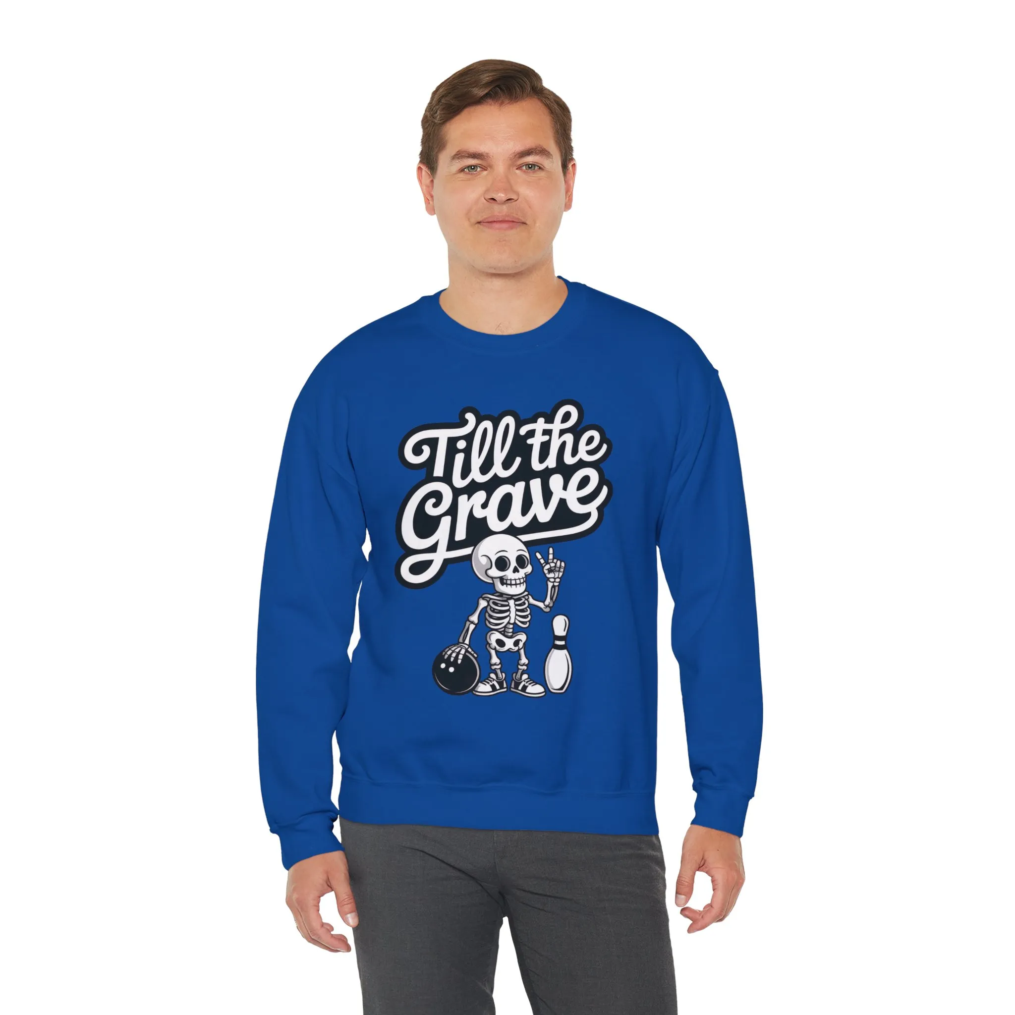 Funny Skeleton Bowling Mens Pullover, Halloween Apparel, Funny Skeleton Bowling Shirt, Casual Mens Crewneck, Cool Bowler Skull Crewneck - Image 21