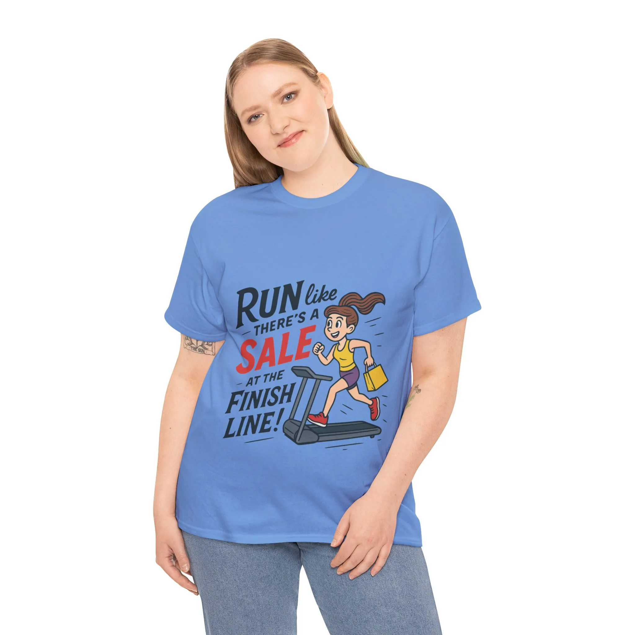 Motivational Fitness Tee, Workout Shirt, Funny Exercise Gym Top, Funny Shopping Tee, Treadmill Runner Shirt for Her, run for sale tee - Image 18