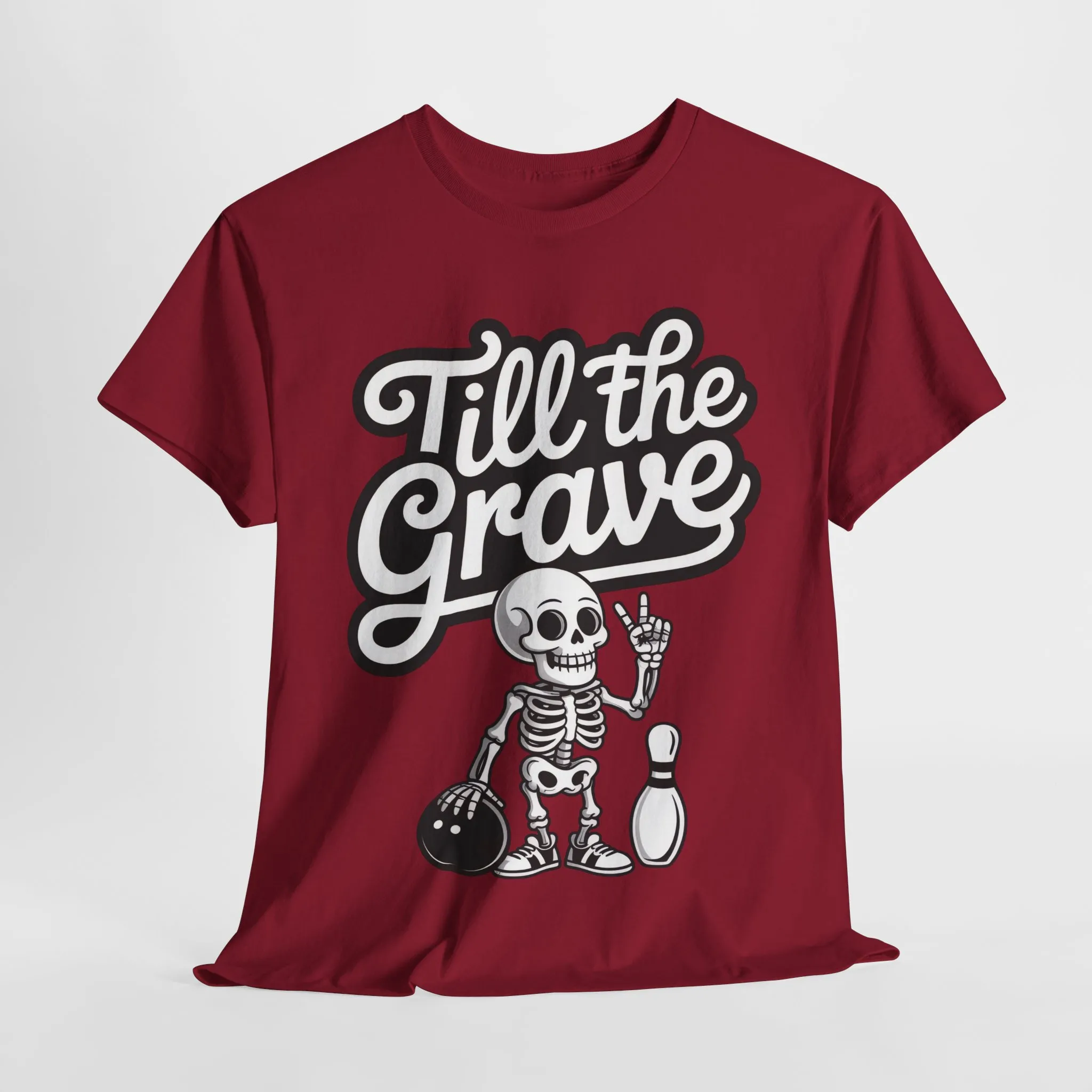 Funny Skeleton Bowling Womens Tee, Till the Grave, Funny Shirt, Halloween Gift, Skull Graphic, Casual Wear, Sporty Style - Image 28