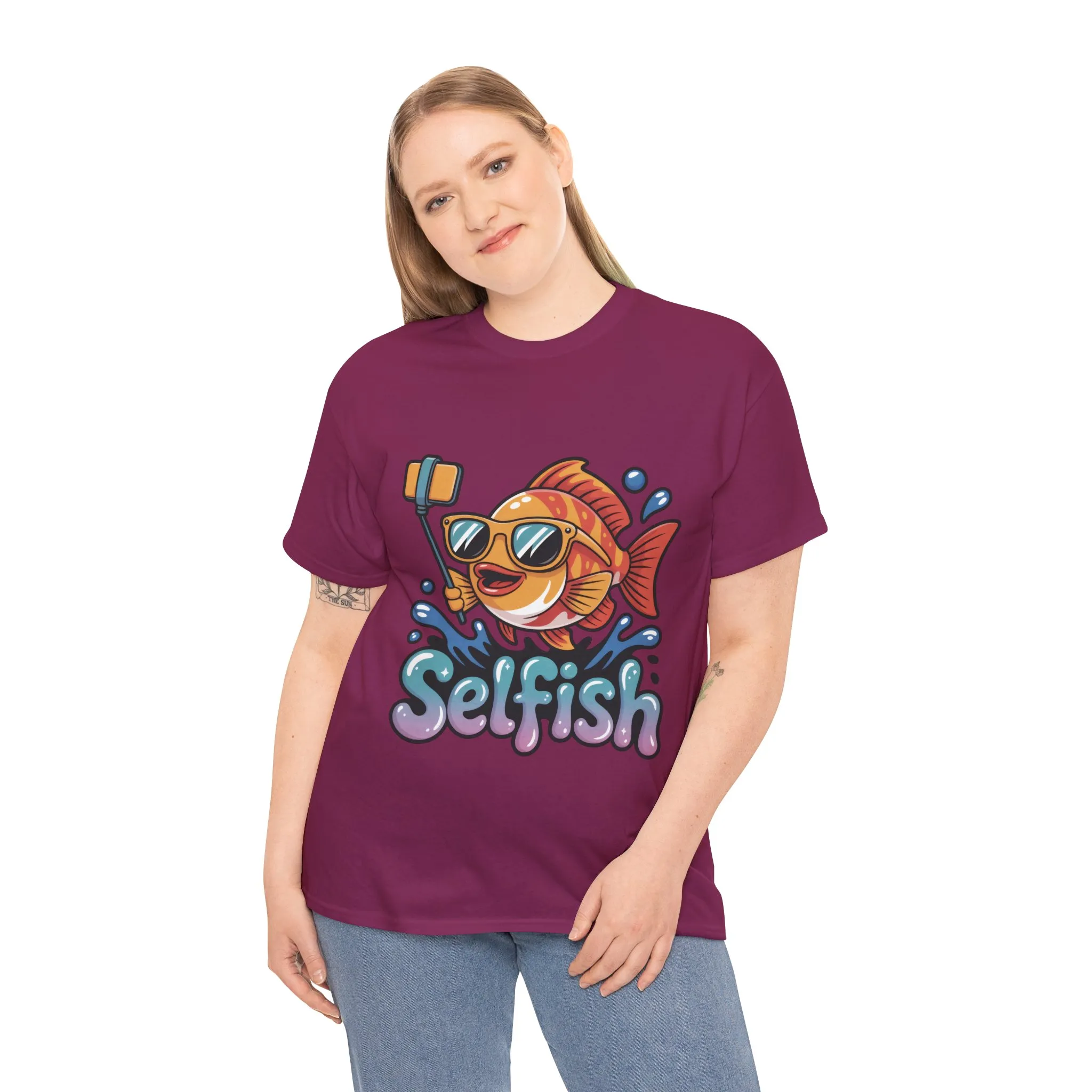 Funny Selfie Fish Graphic Womens T-Shirt, Playful Pun Gift for Her, Summer Vibes, Unique Beach Shirt, Outdoor Adventures - Image 30
