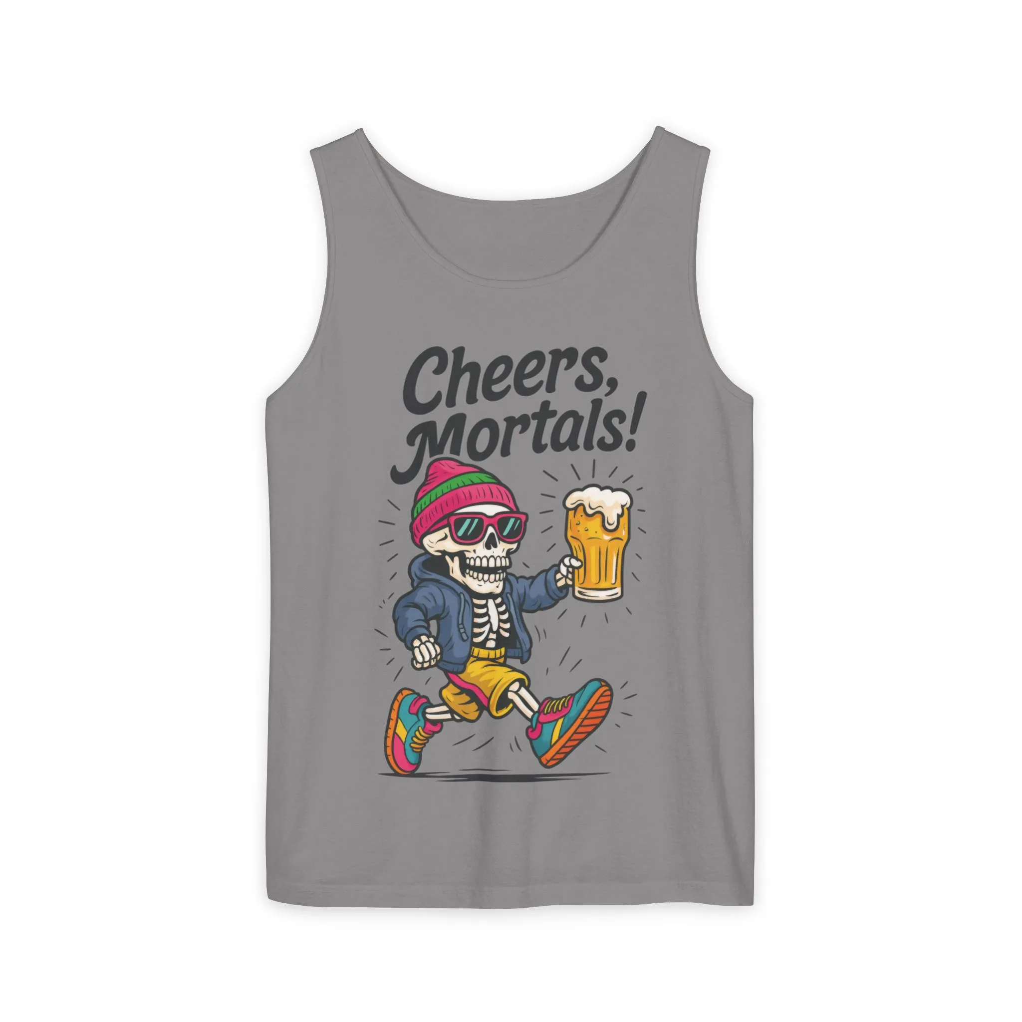 Cheers Mortals! Mens Tank Top, Funny Skeleton Beer Graphic Tee, Drinking Humor Shirt, Party Gift for Him, Halloween Tank, Beer Lovers Gift - Image 13