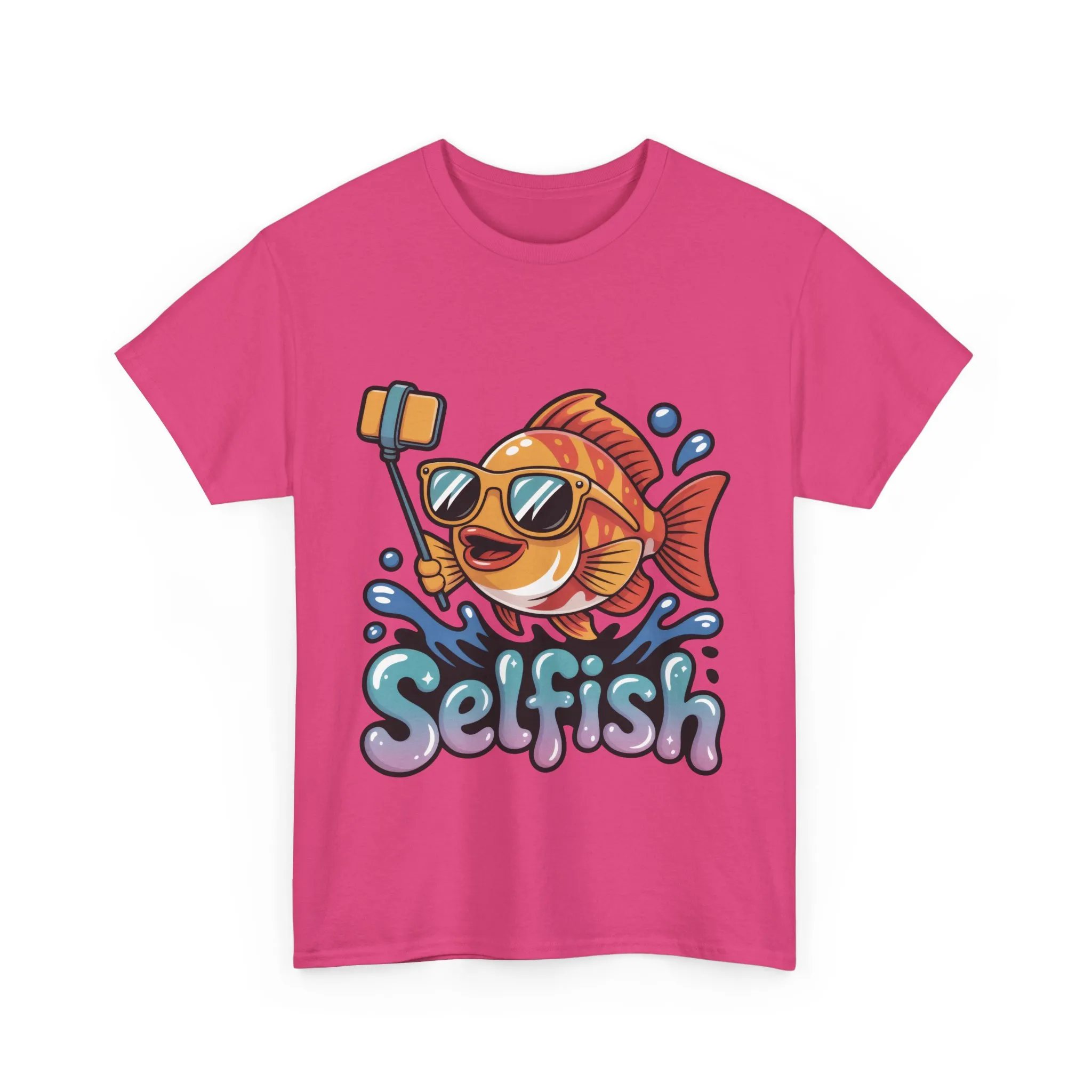 Funny Selfie Fish Graphic Womens T-Shirt, Playful Pun Gift for Her, Summer Vibes, Unique Beach Shirt, Outdoor Adventures - Image 25