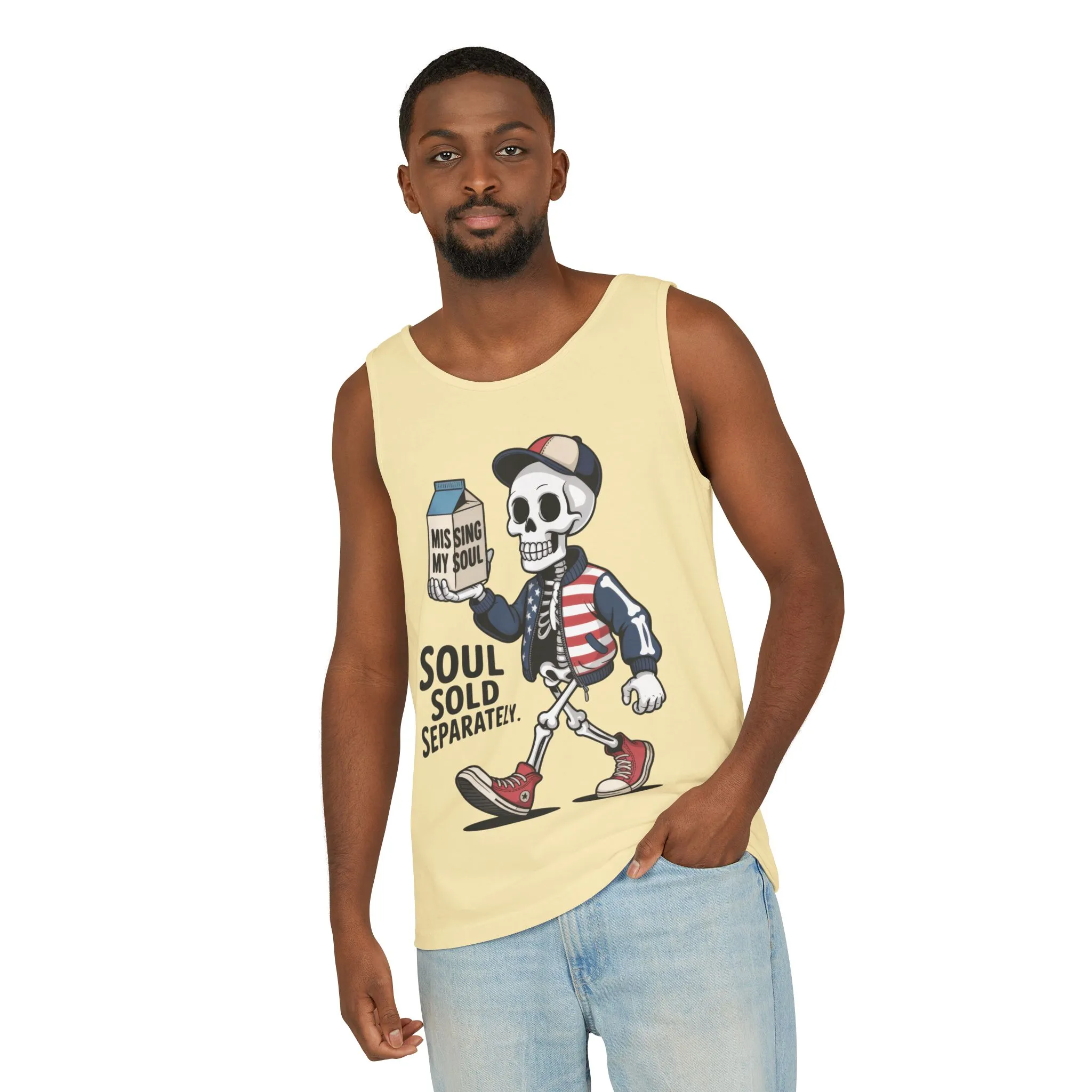 Funny Skeleton Tank Top, Soul Sold Separately Muscle Tee, Missing My Soul Graphic Shirt, Gothic Streetwear Workout Top - Image 20