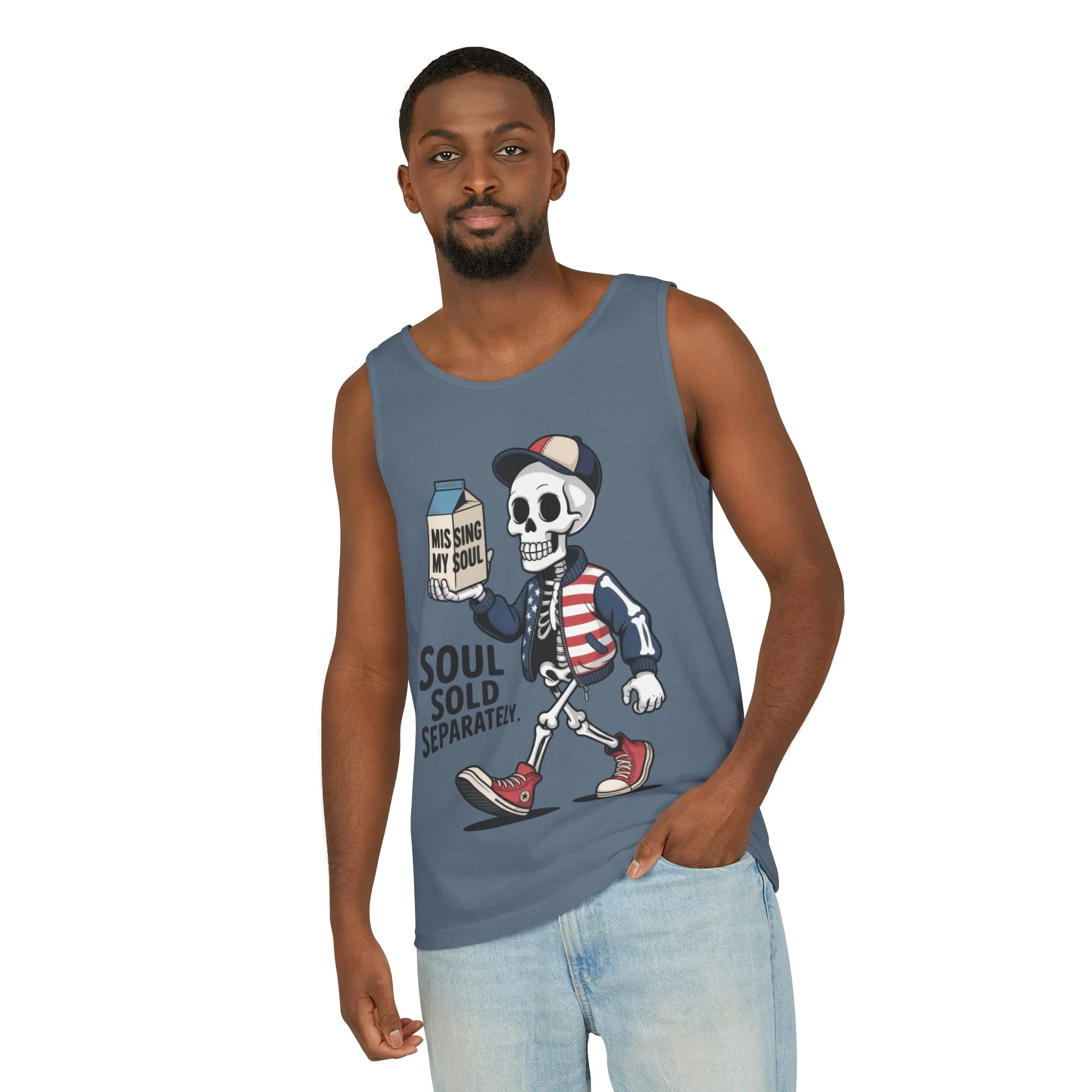 Funny Skeleton Tank Top, Soul Sold Separately Muscle Tee, Missing My Soul Graphic Shirt, Gothic Streetwear Workout Top - Image 16