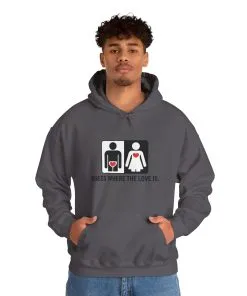 Cute Guess Where The Love Is Mens Hoodie, Sweatshirt for Couples, Valentines Day Gift, Relationship Humor Hoodie, Bold Love Joke Hoodie