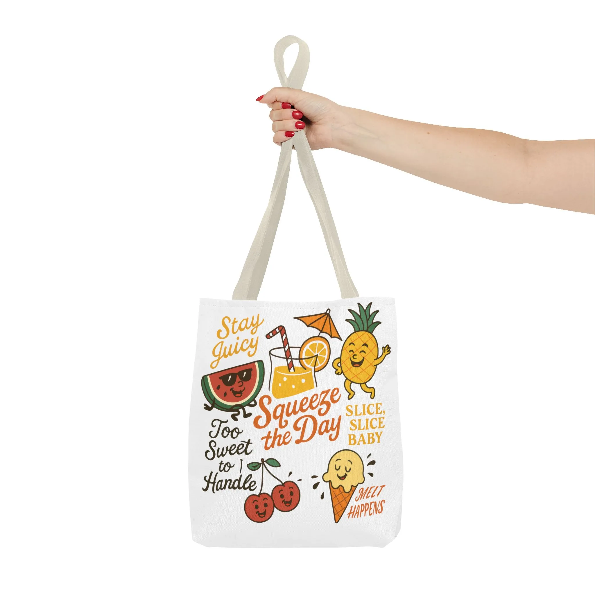 Juicy Summer Tote Bag, Fun Beach Carryall, Perfect for Grocery Shopping, Reusable Market Tote, Cute Gift for Fruit Lovers, Large Tote Bag - Image 9