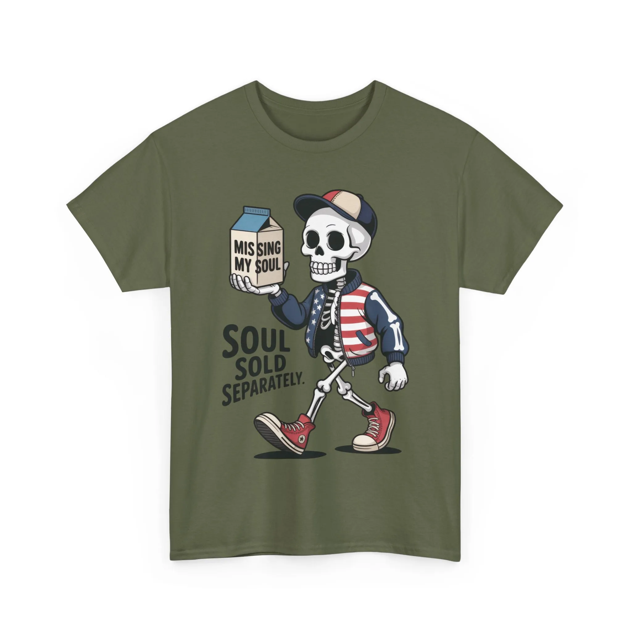 Funny Skeleton T-Shirt Soul Sold Separately Graphic Tee, Missing Soul Cartoon Shirt, Gothic Streetwear, Halloween Gift Tee - Image 13