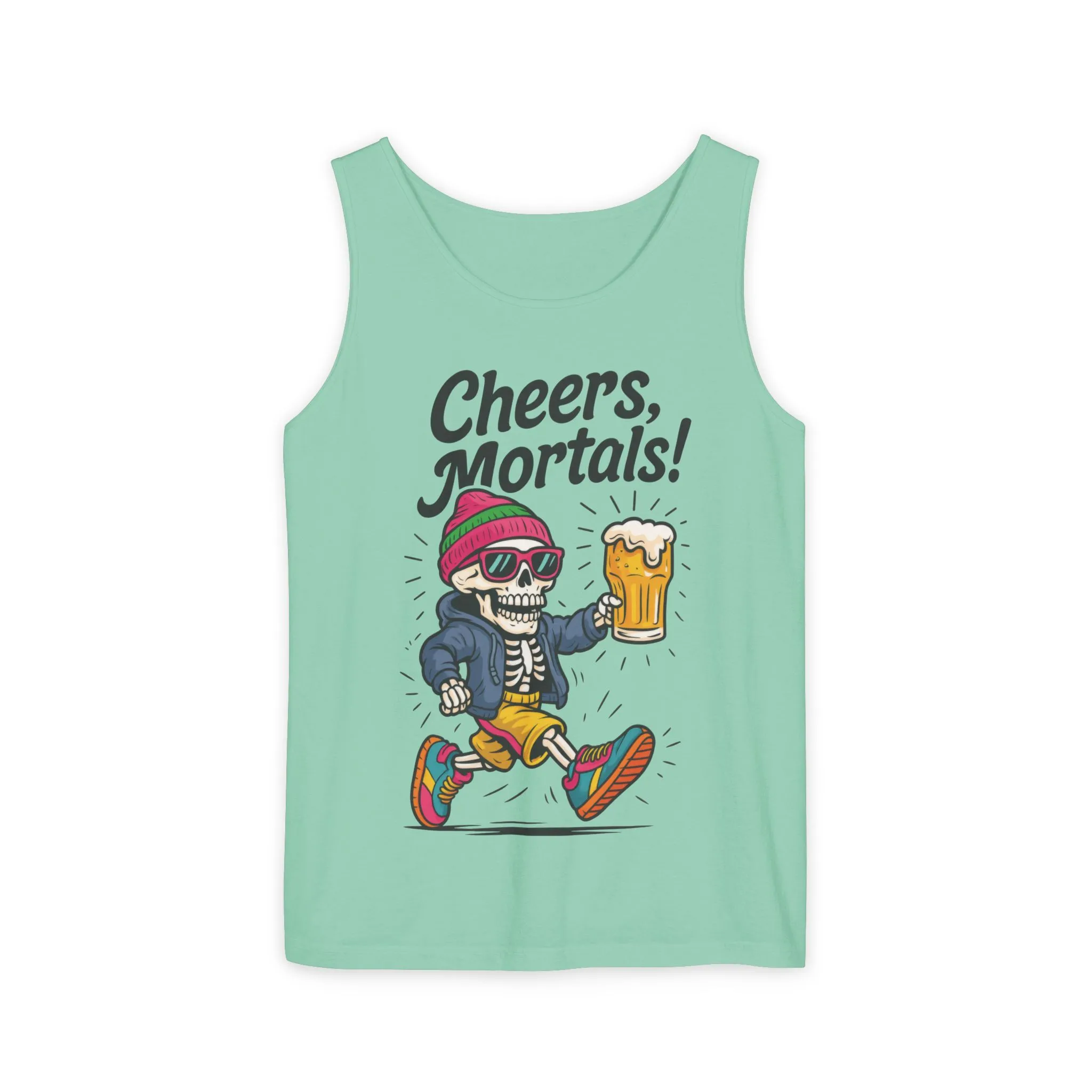 Cheers Mortals! Mens Tank Top, Funny Skeleton Beer Graphic Tee, Drinking Humor Shirt, Party Gift for Him, Halloween Tank, Beer Lovers Gift - Image 16