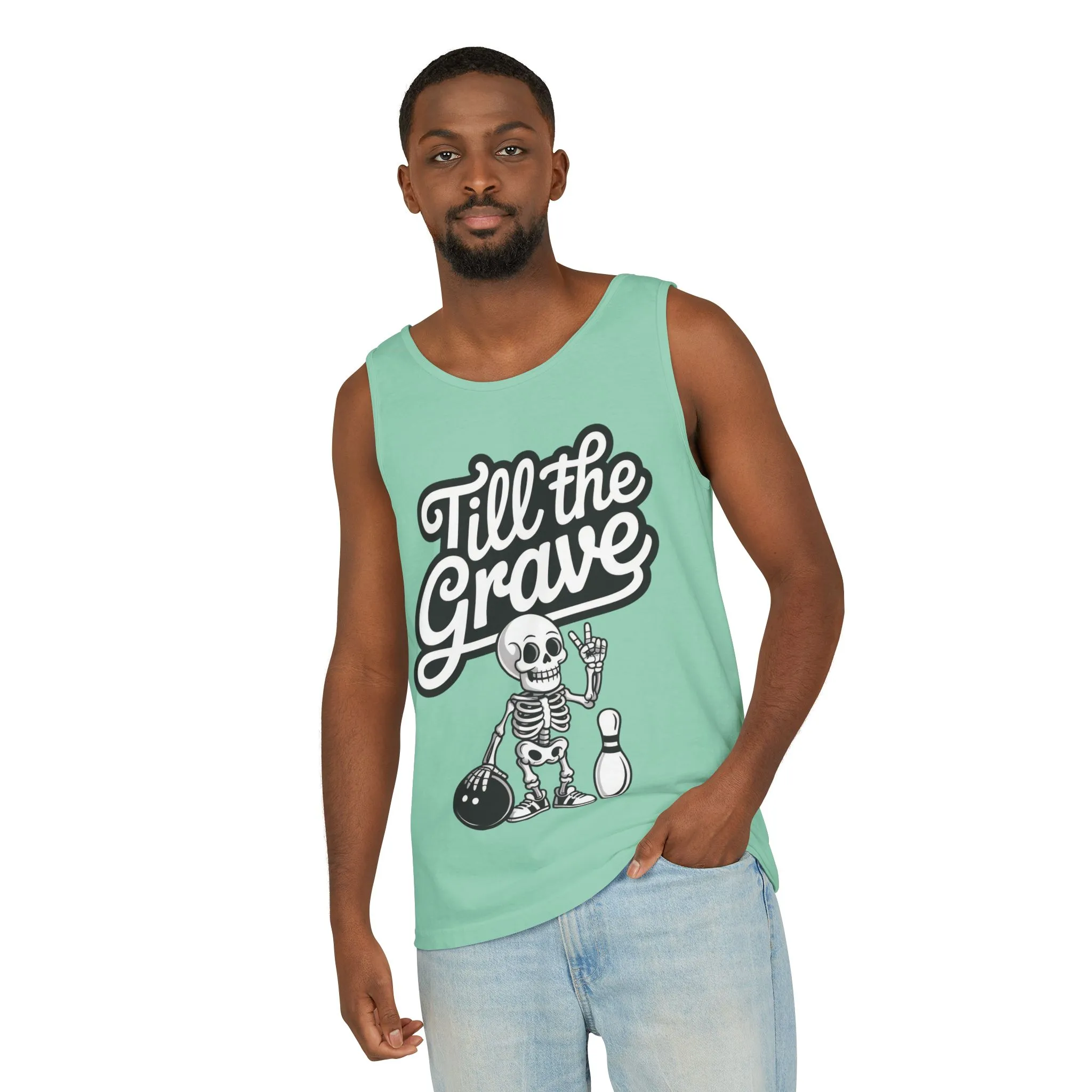 Funny Skeleton Bowling Tank Top, Halloween Apparel, Casual Summer Style, Cool Bowler Skull Workout Top, Strike Till the End - Image 20