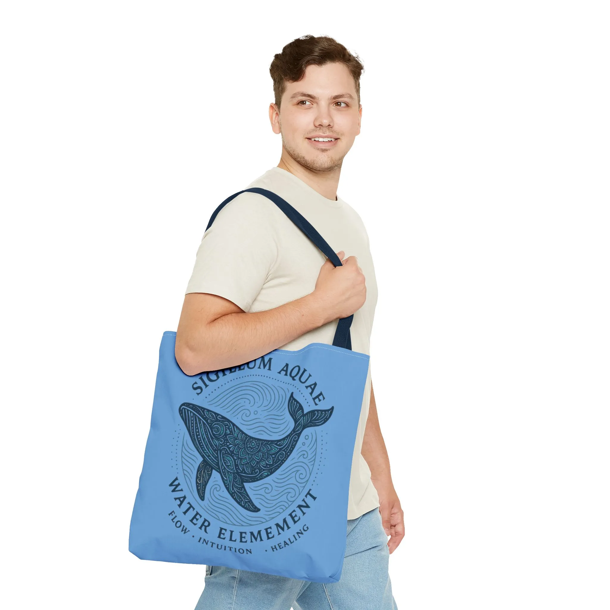 Whale Water Element Tote Bag: Spiritual Gift, Eco-Friendly, Beach Bag, Yoga Accessories, Meditation Essentials, Weekender Bag, Large Bag - Image 13