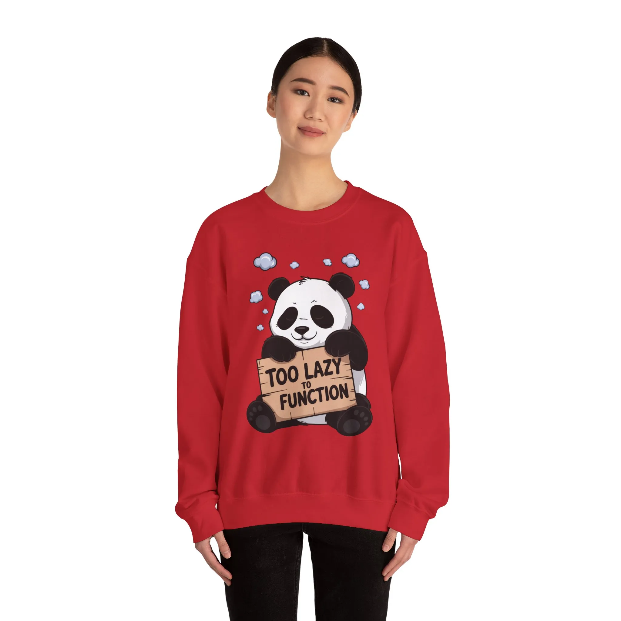 Panda Lazy Crewneck Sweatshirt - Funny Gift for Relaxation, Cute Animal Apparel for Cozy Days, Perfect for Fall and Winter - Image 29
