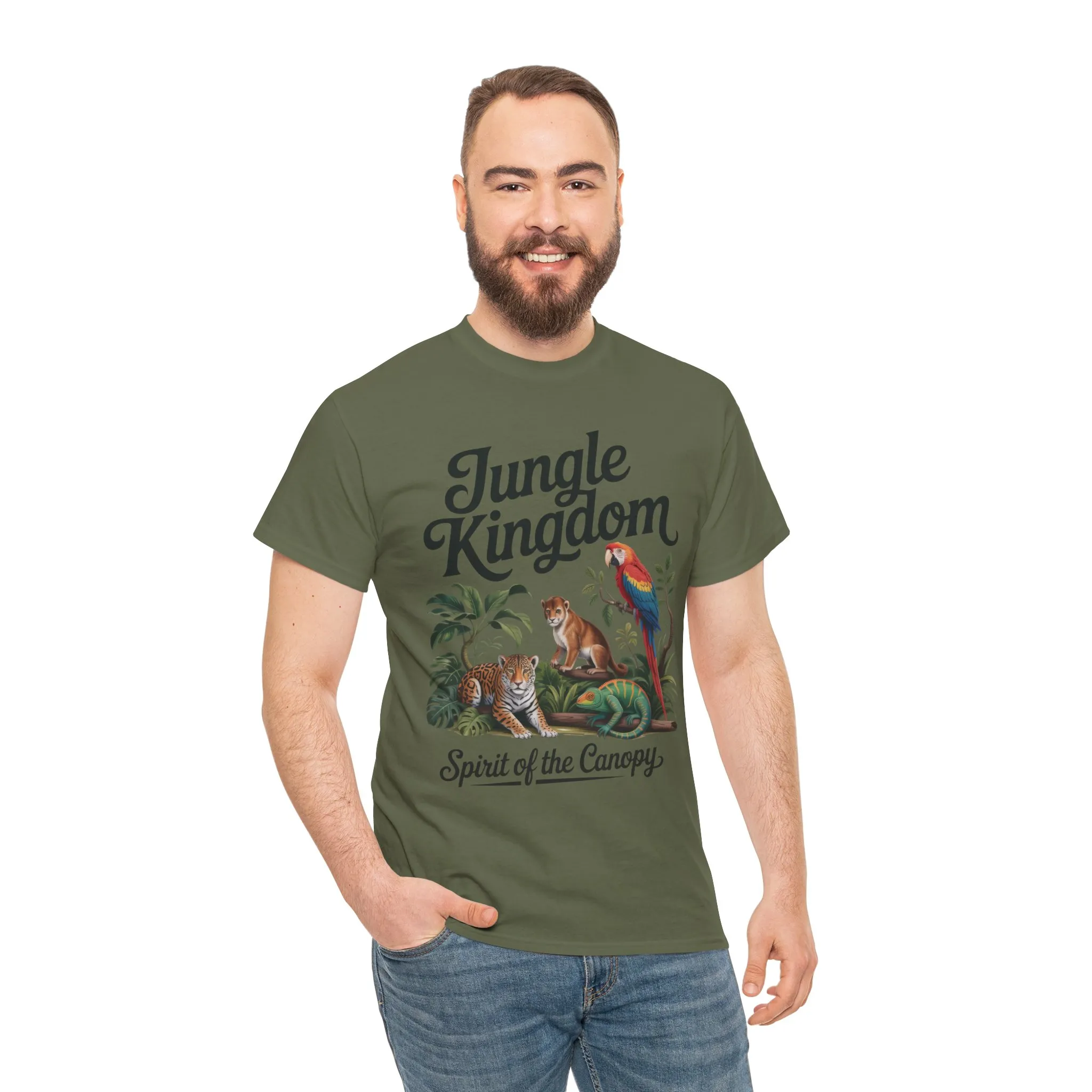 Mens Jungle Kingdom Tee - Nature Lover T-Shirt, Animal Graphic Tee, Eco-Friendly Gift, Summer Fashion, Adventure Outfit - Image 30