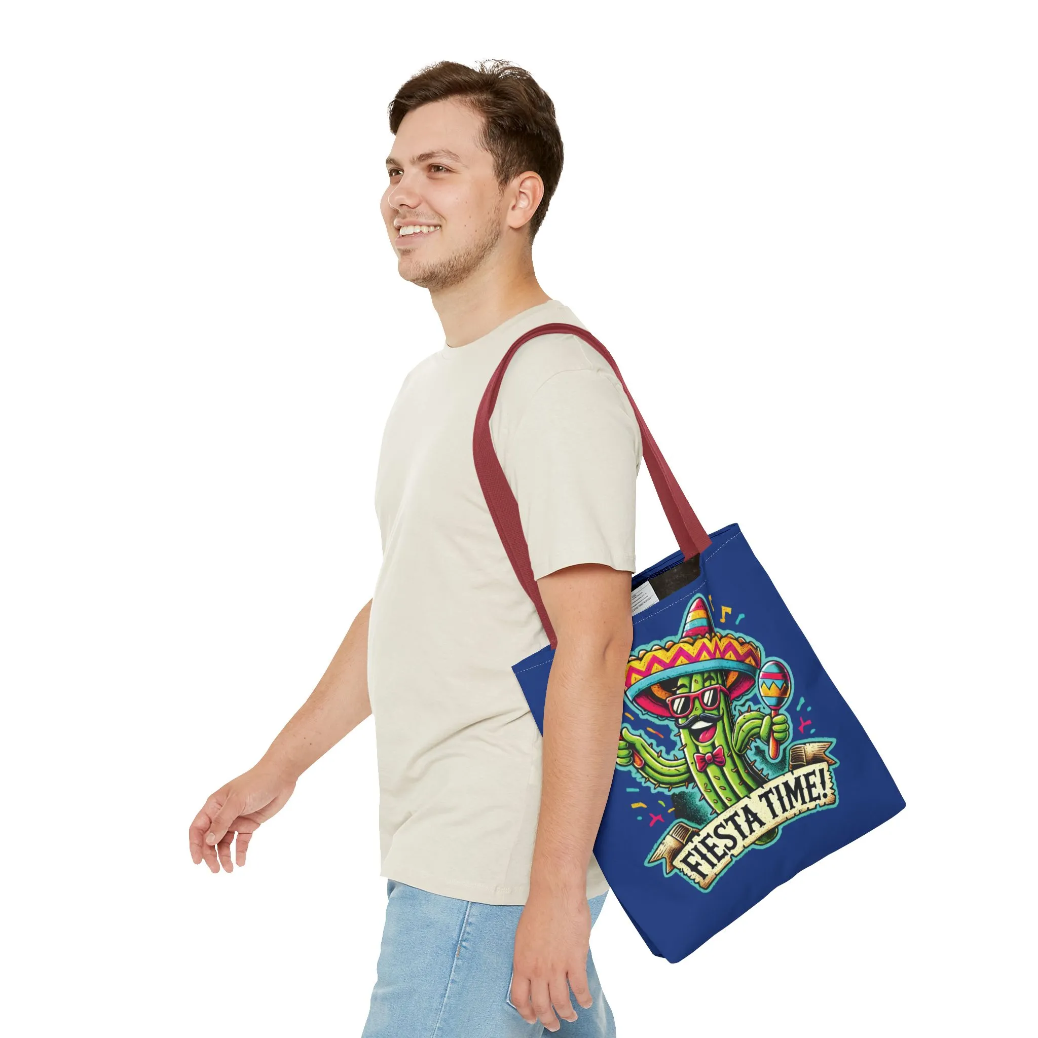 Fiesta Time Cactus Tote Bag, Funny Mexican Party Gift, Sombrero Maracas Print, Cinco de Mayo Bag, Summer Festival Tote, Beach Bag, Shopping - Image 13